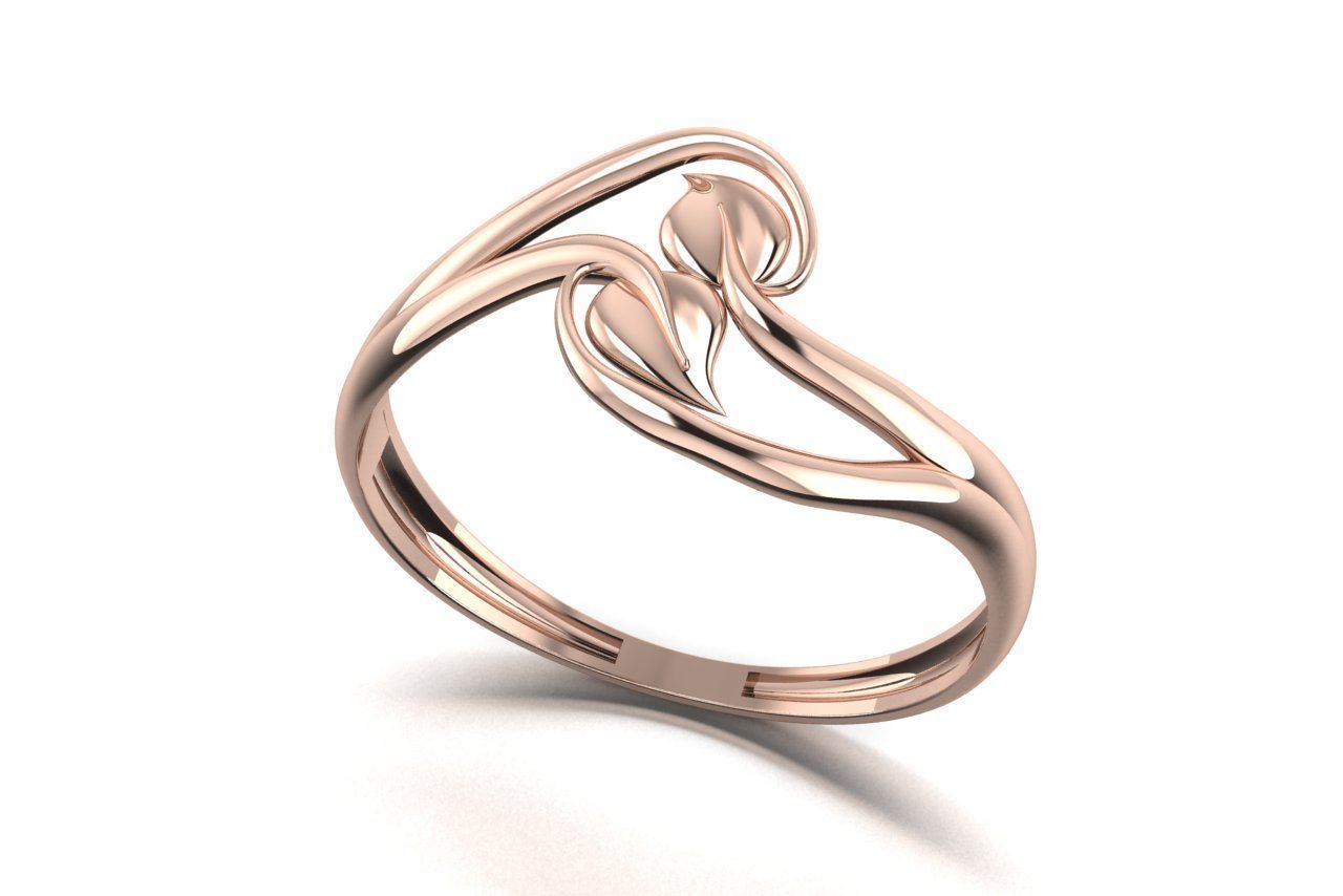 Leaf Ring 2 3D print model_6