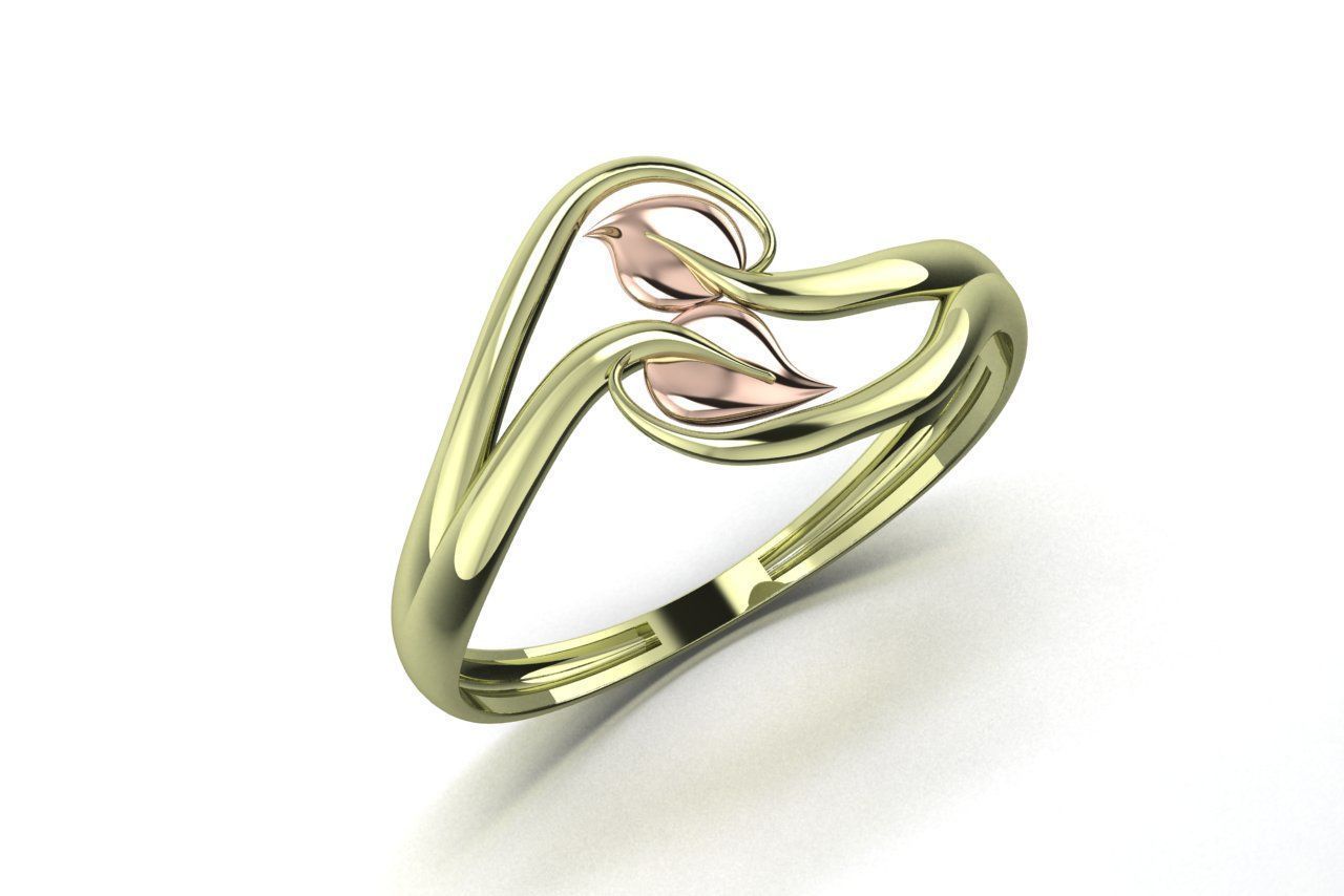 Leaf Ring 2 3D print model_7