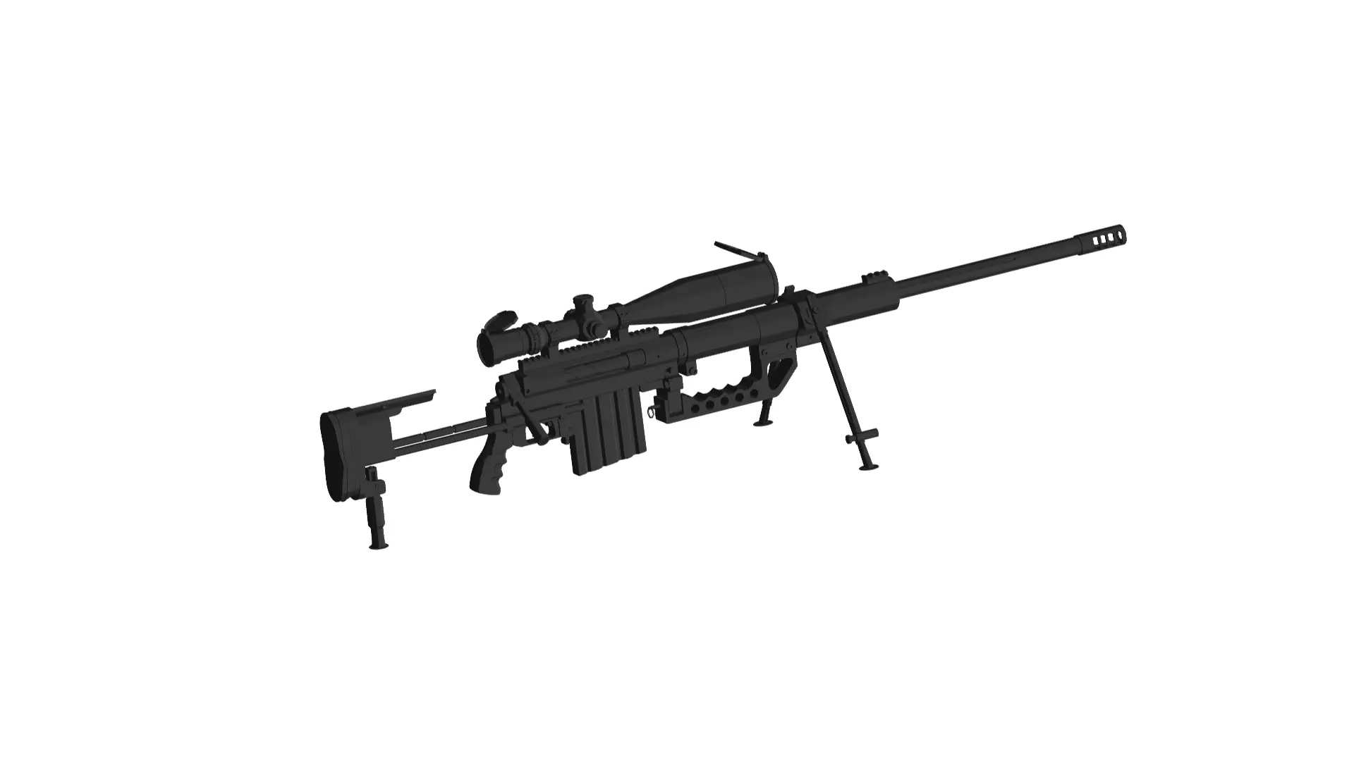 Cheytac M200 Intervention Sniper Rifle 3D model