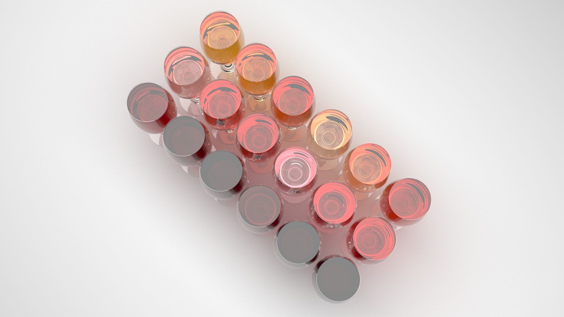 Glass of Wines Set 3D model_1