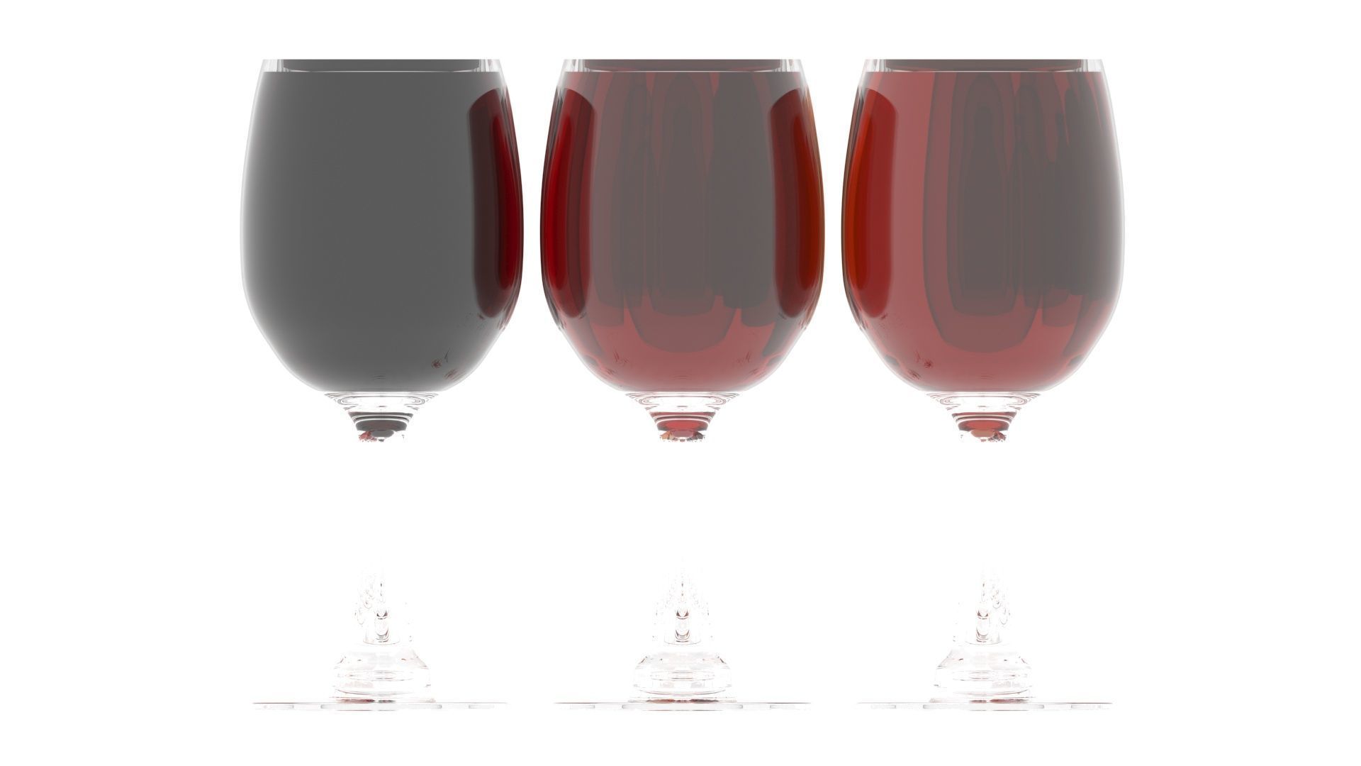 Glass of Wines Set 3D model_25