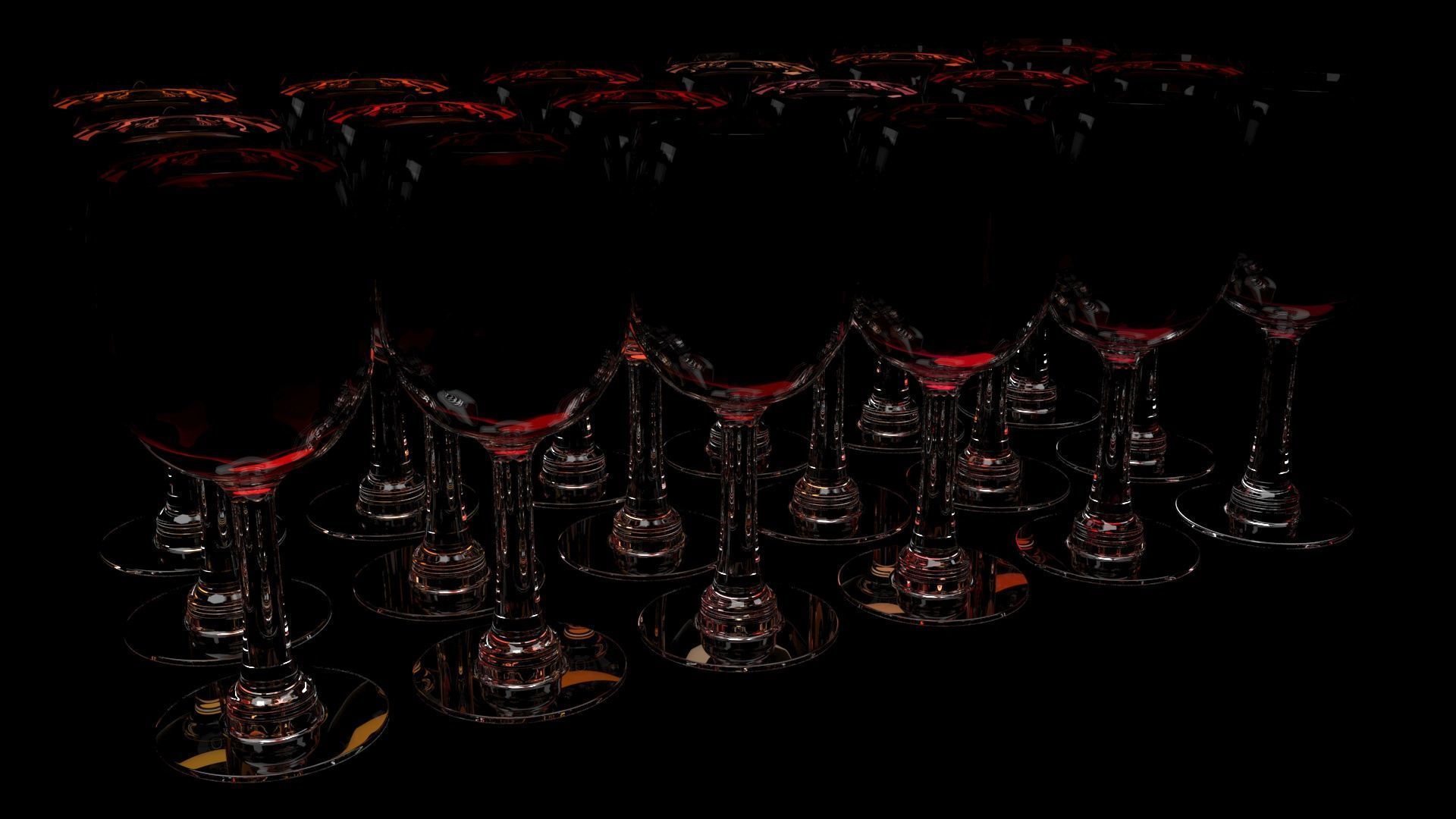 Glass of Wines Set 3D model_11