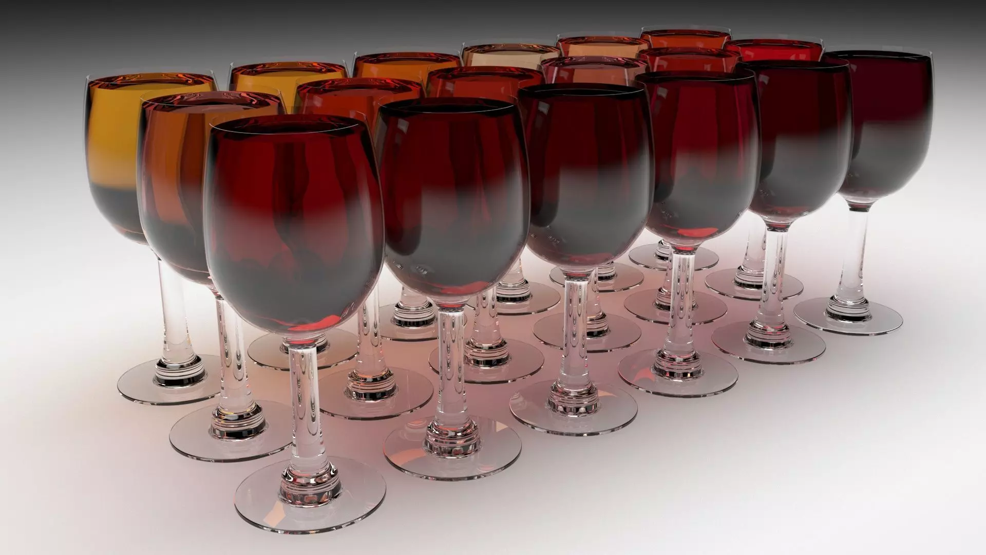 Glass of Wines Set 3D model_0