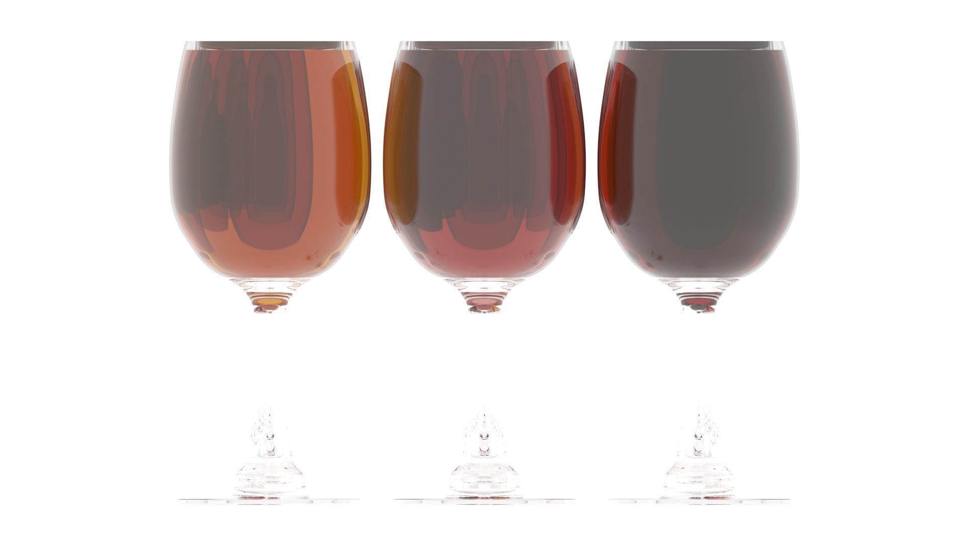 Glass of Wines Set 3D model_22
