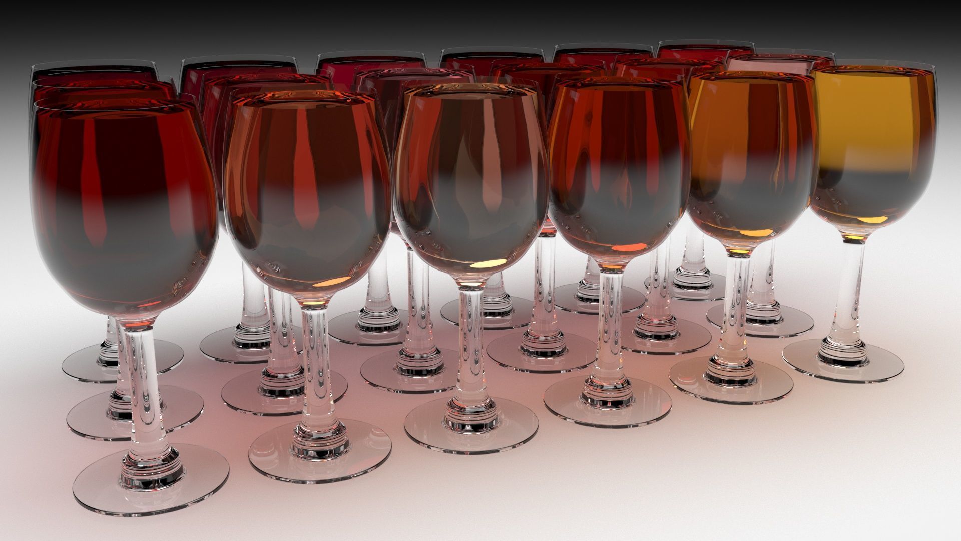 Glass of Wines Set 3D model_2