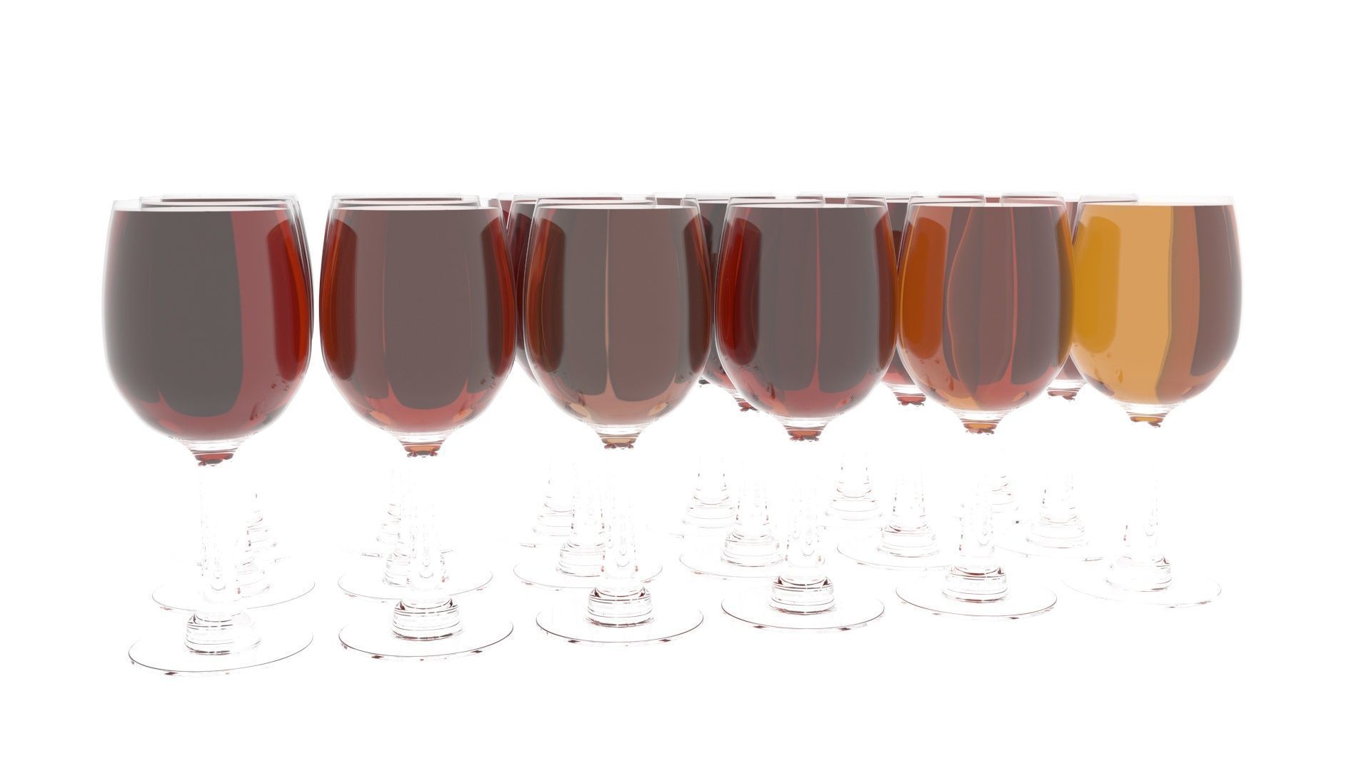 Glass of Wines Set 3D model_14