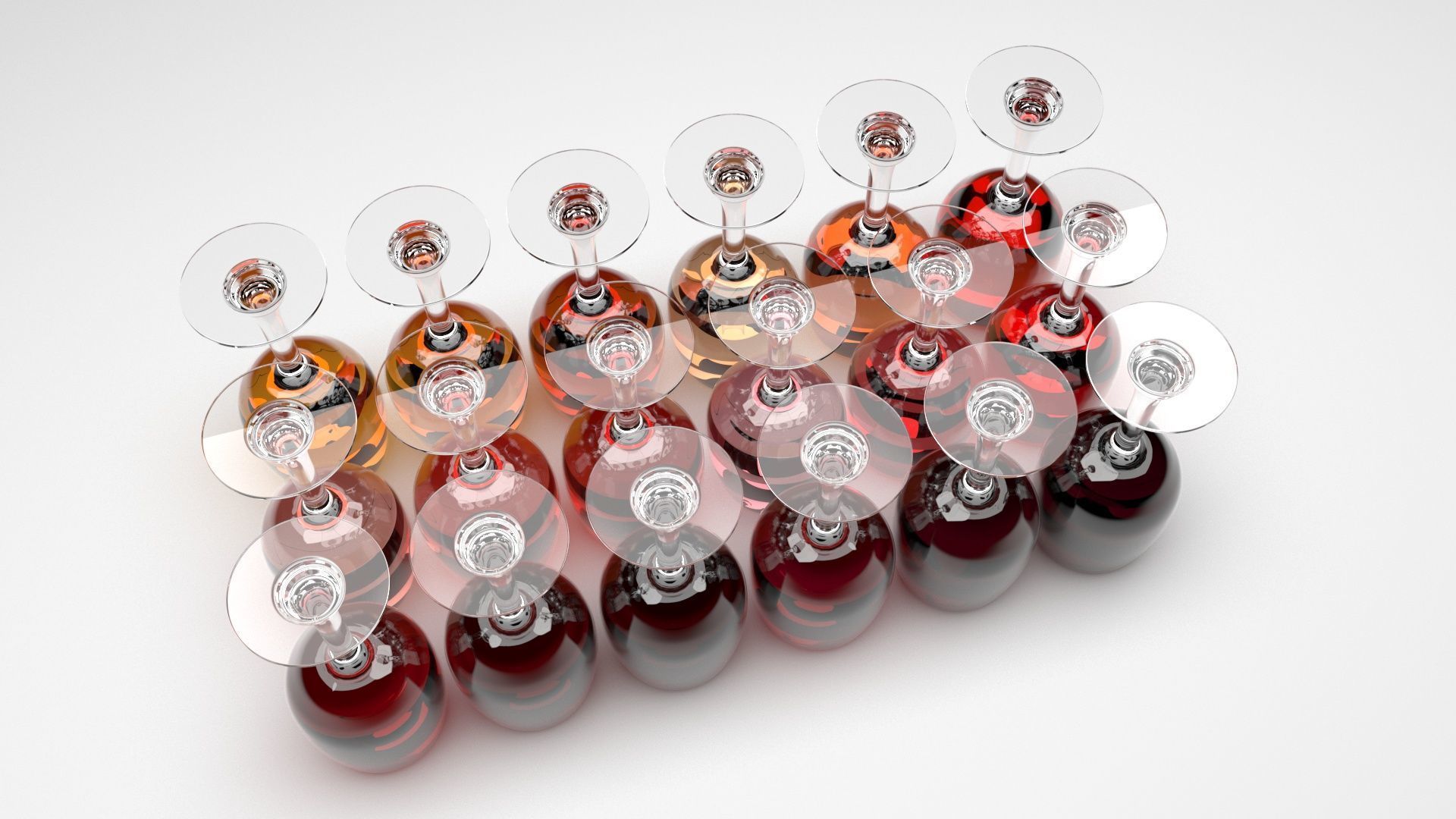 Glass of Wines Set 3D model_5