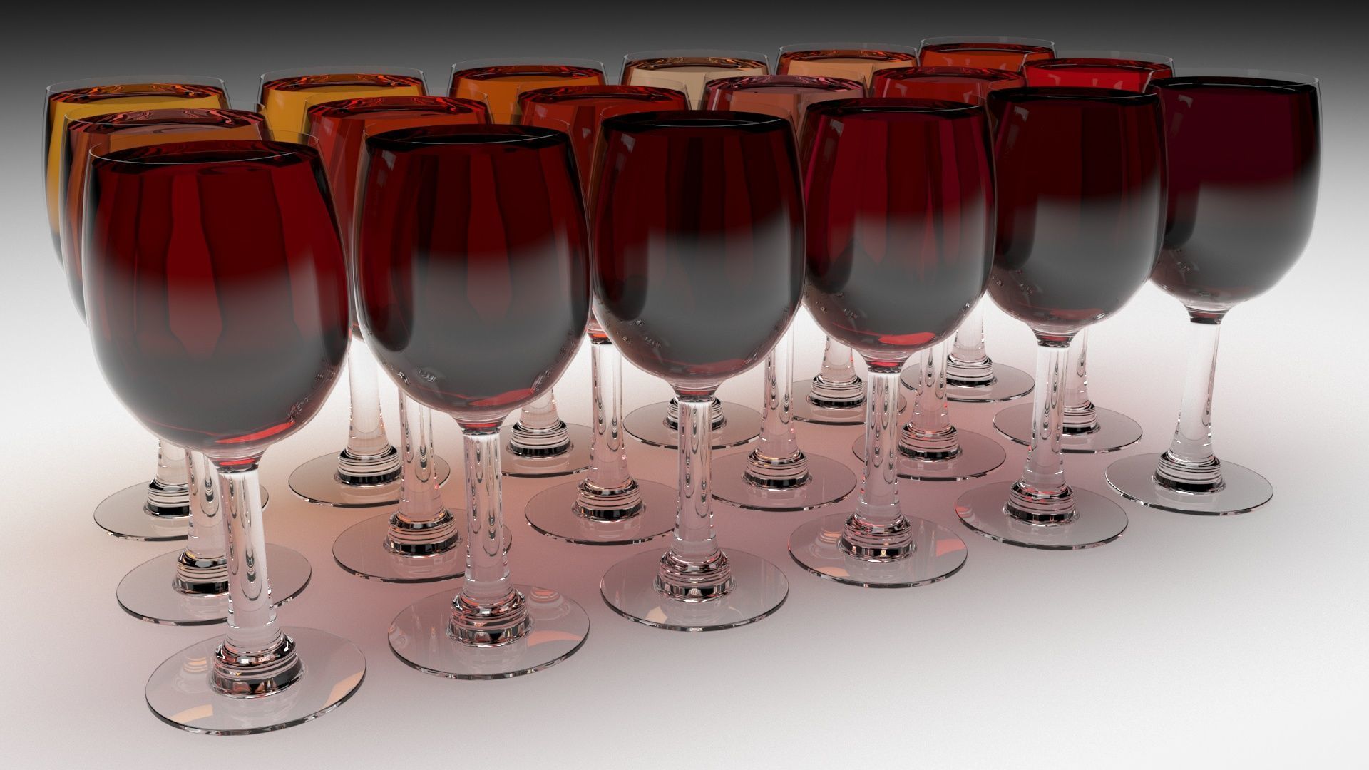 Glass of Wines Set 3D model_9