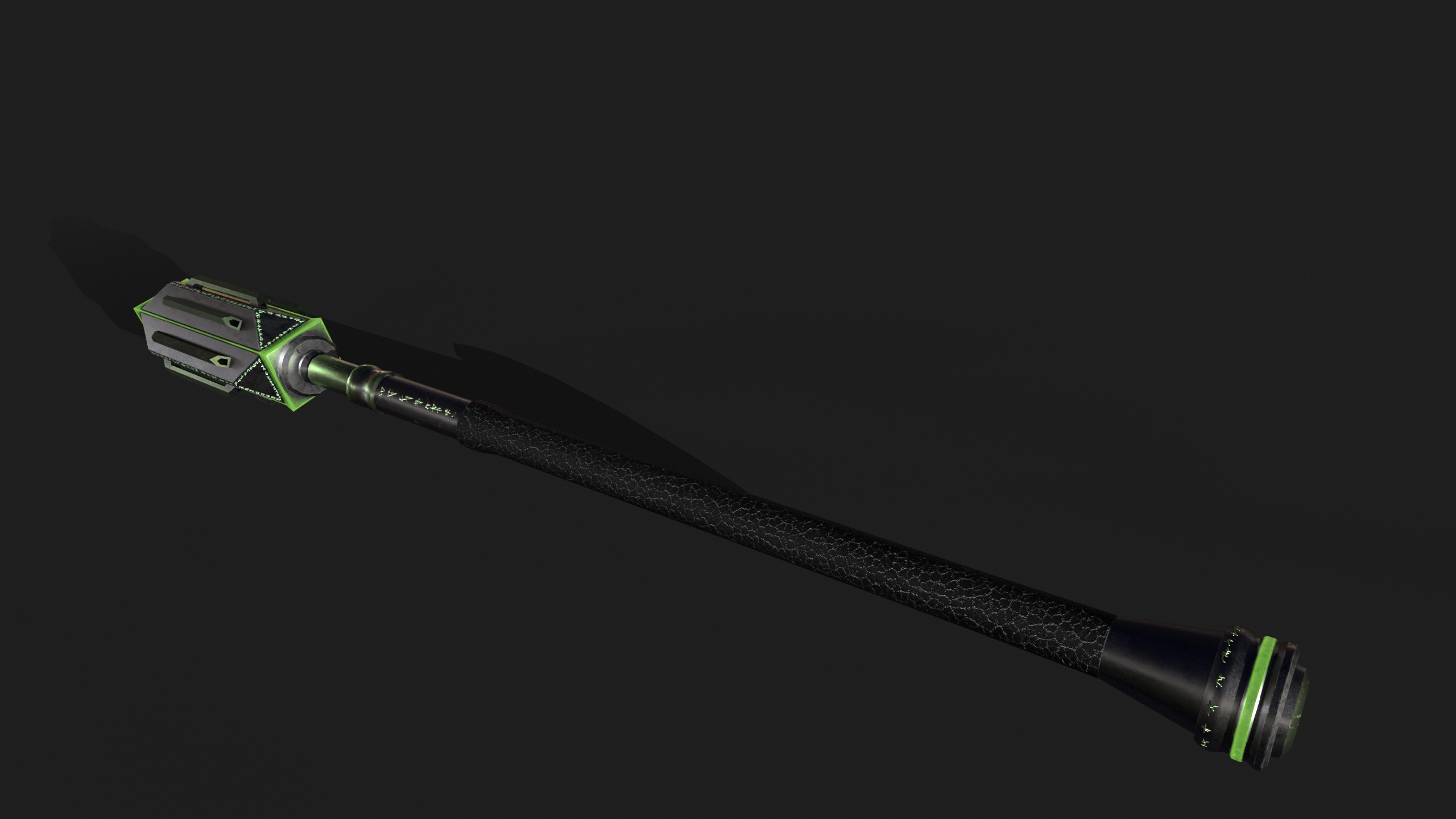 Game Ready necrotic mace Low-poly 3D model_7