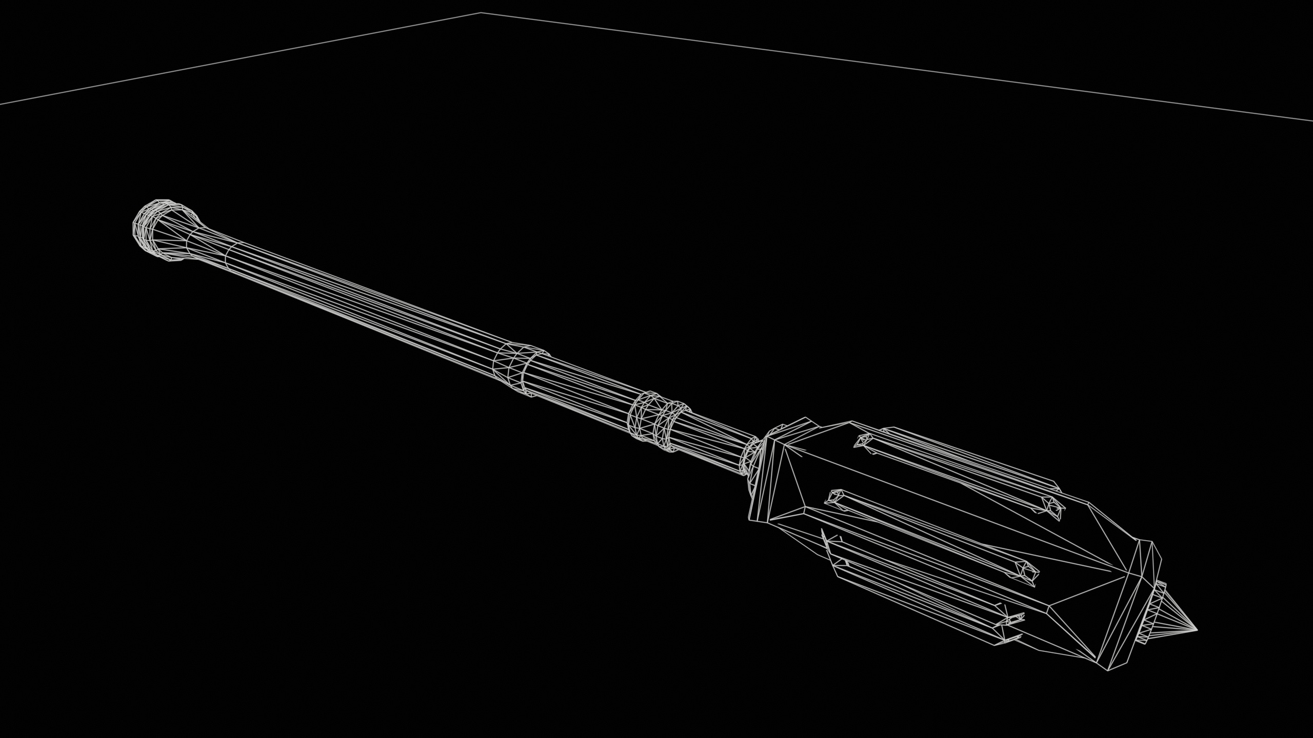 Game Ready necrotic mace Low-poly 3D model_15