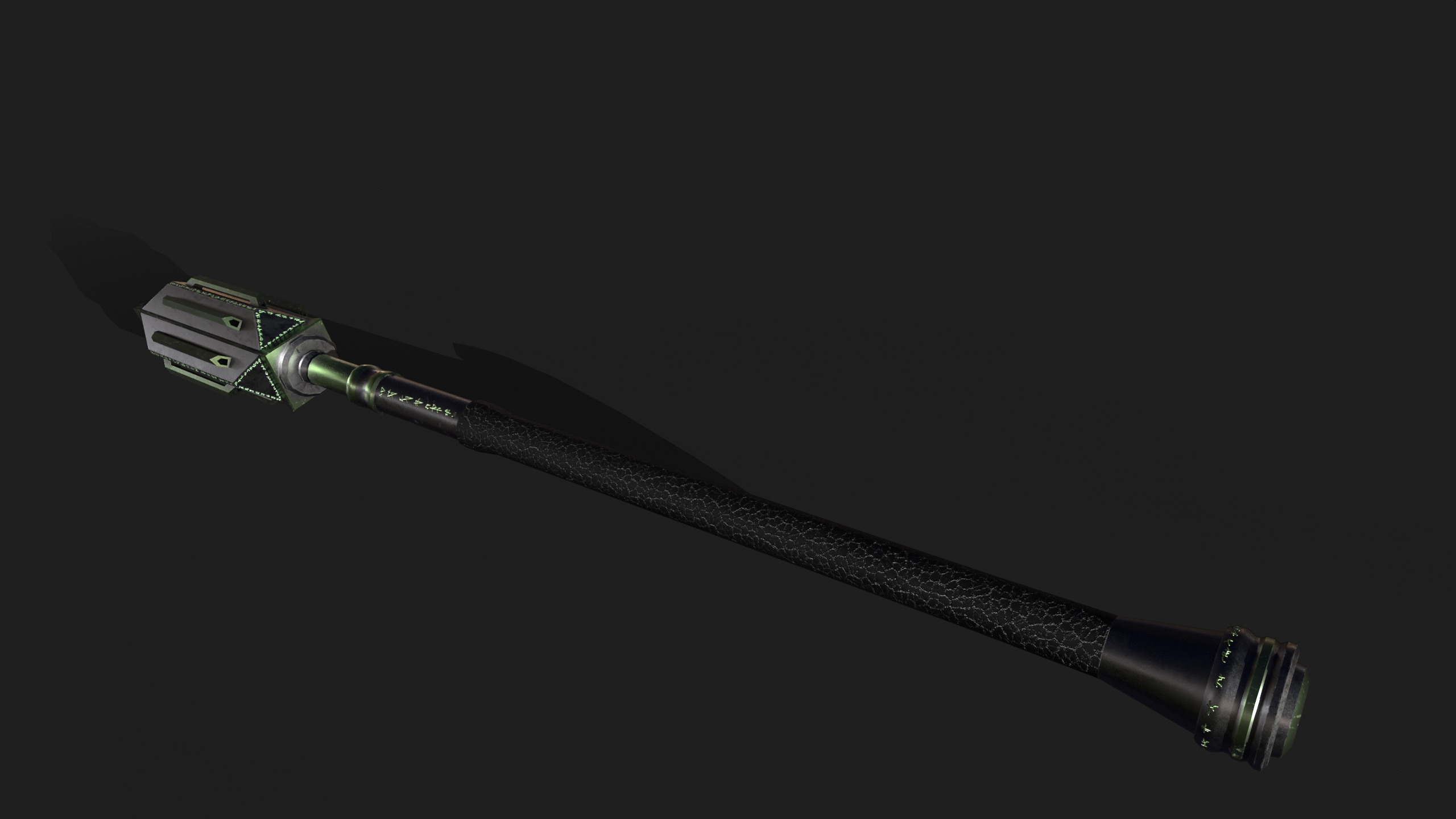 Game Ready necrotic mace Low-poly 3D model_9