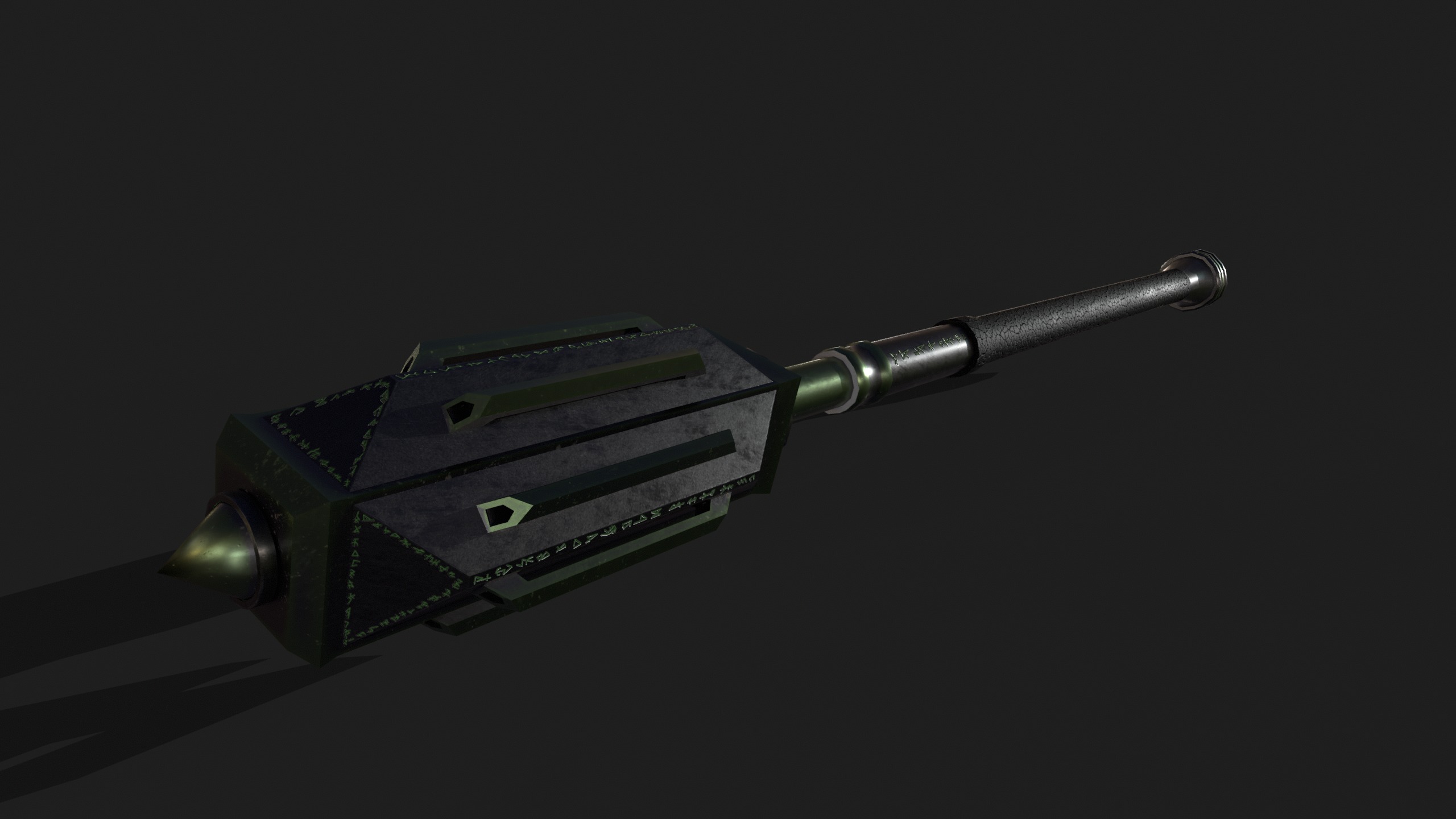 Game Ready necrotic mace Low-poly 3D model_3