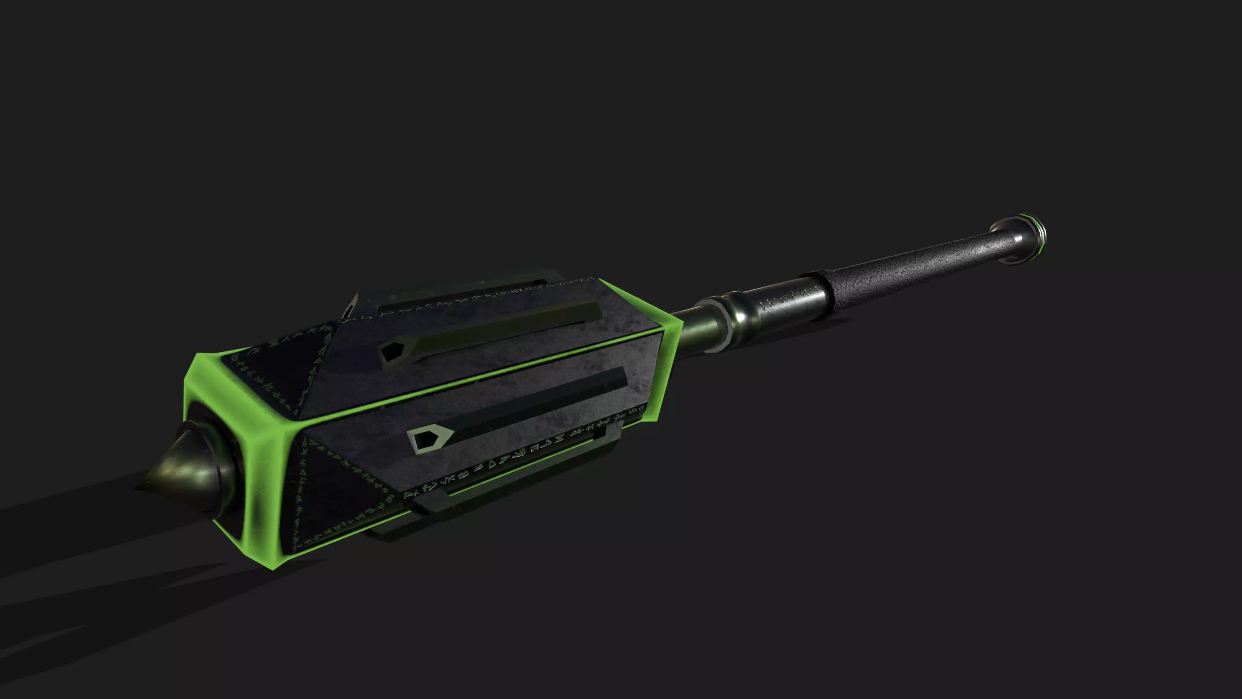 Game Ready necrotic mace Low-poly 3D model_0