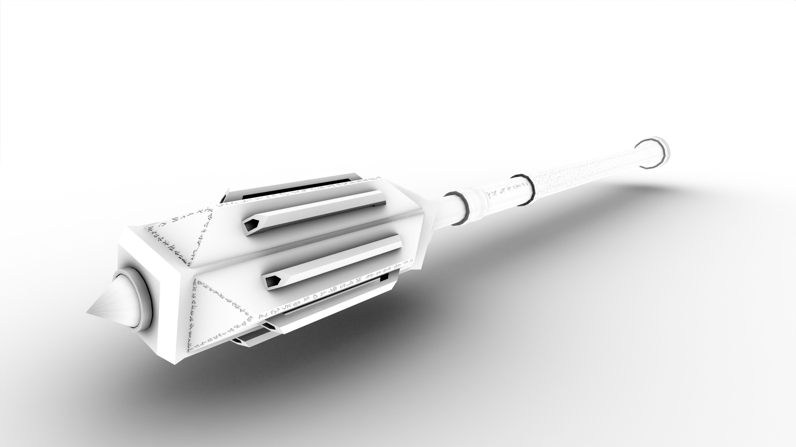 Game Ready necrotic mace Low-poly 3D model_23