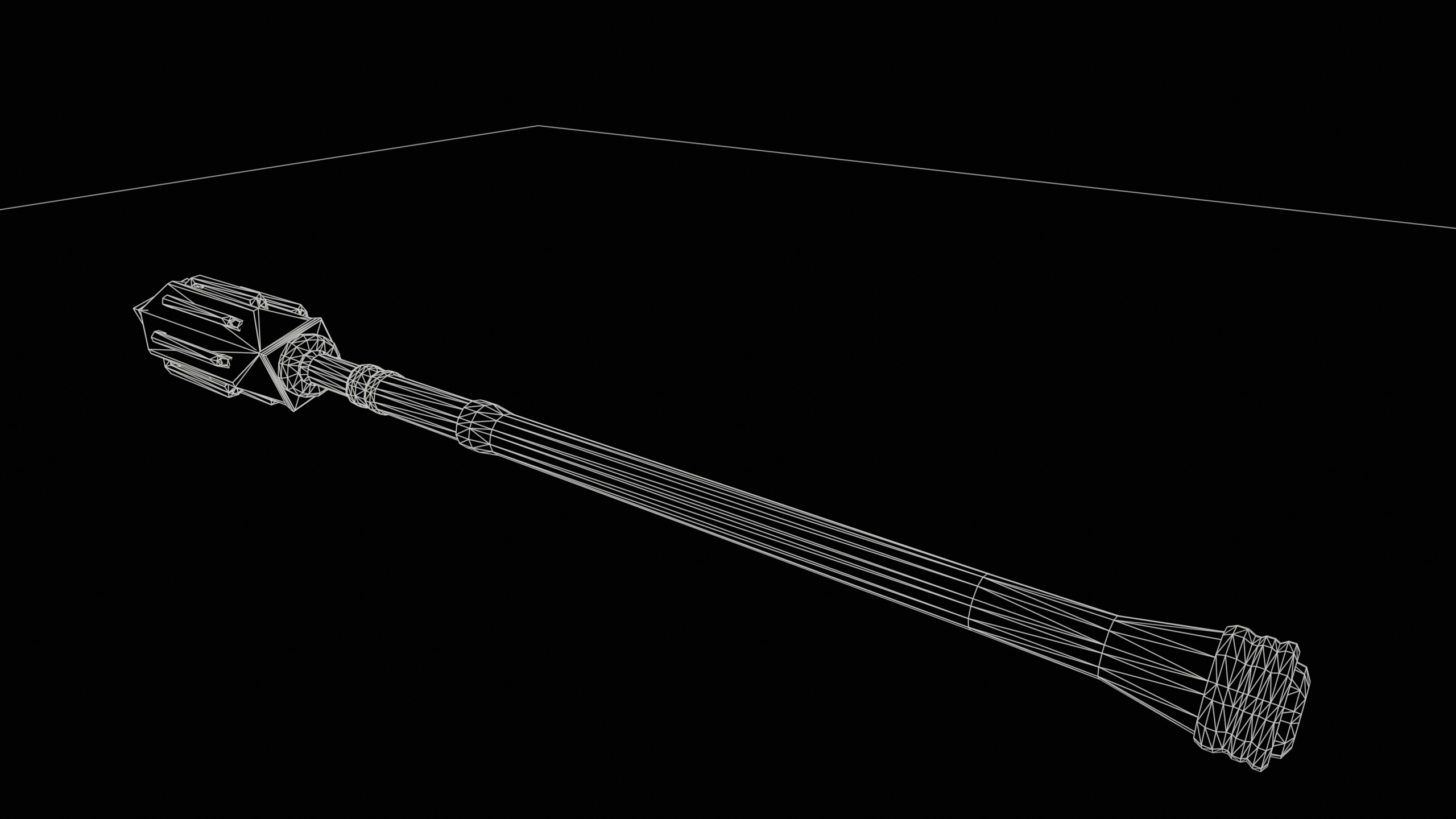 Game Ready necrotic mace Low-poly 3D model_13