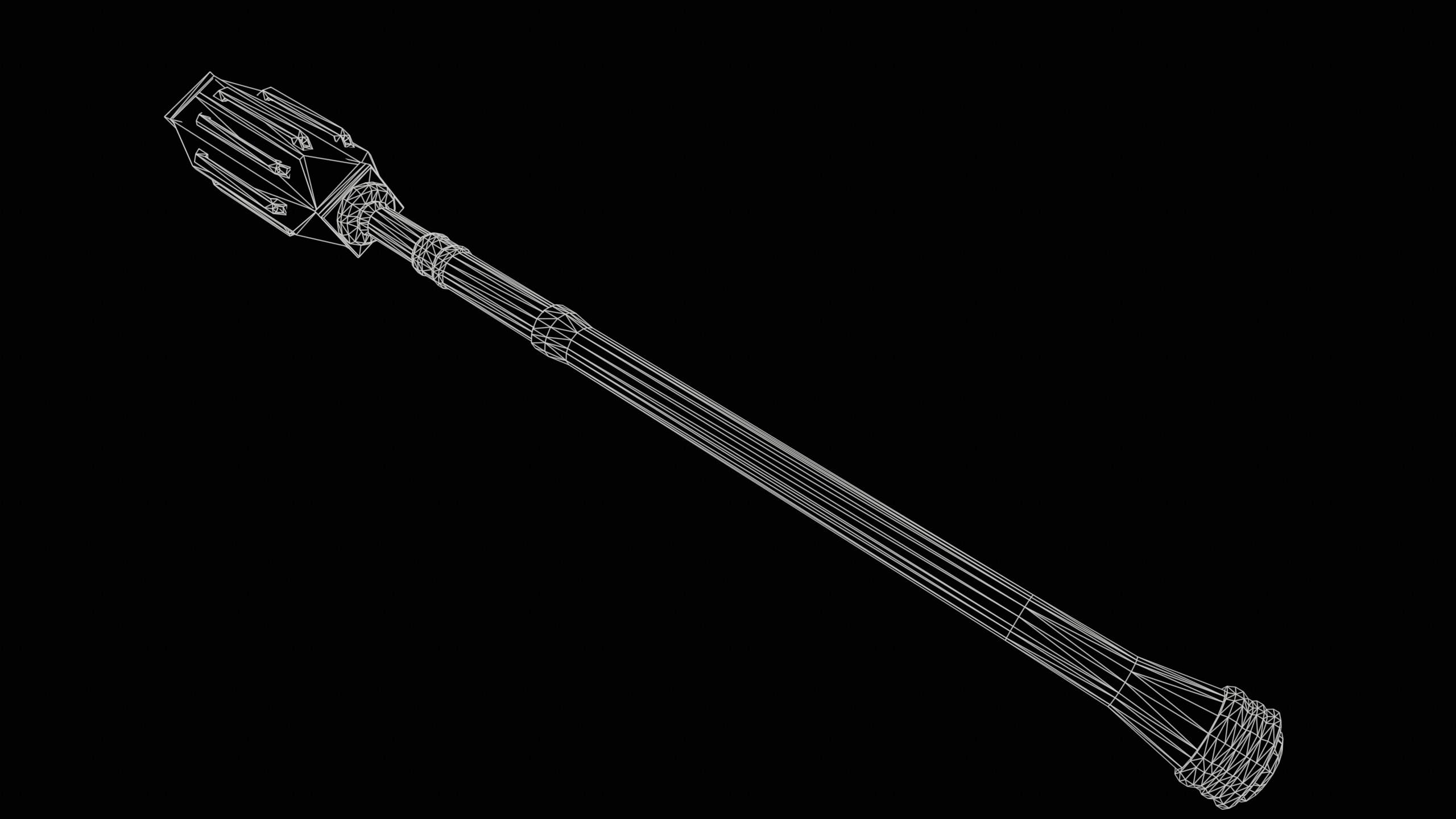 Game Ready necrotic mace Low-poly 3D model_16