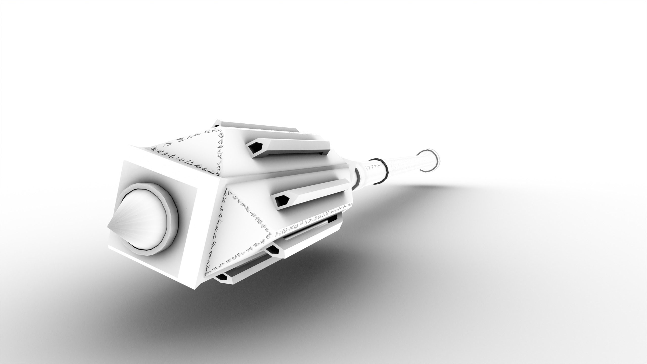 Game Ready necrotic mace Low-poly 3D model_27