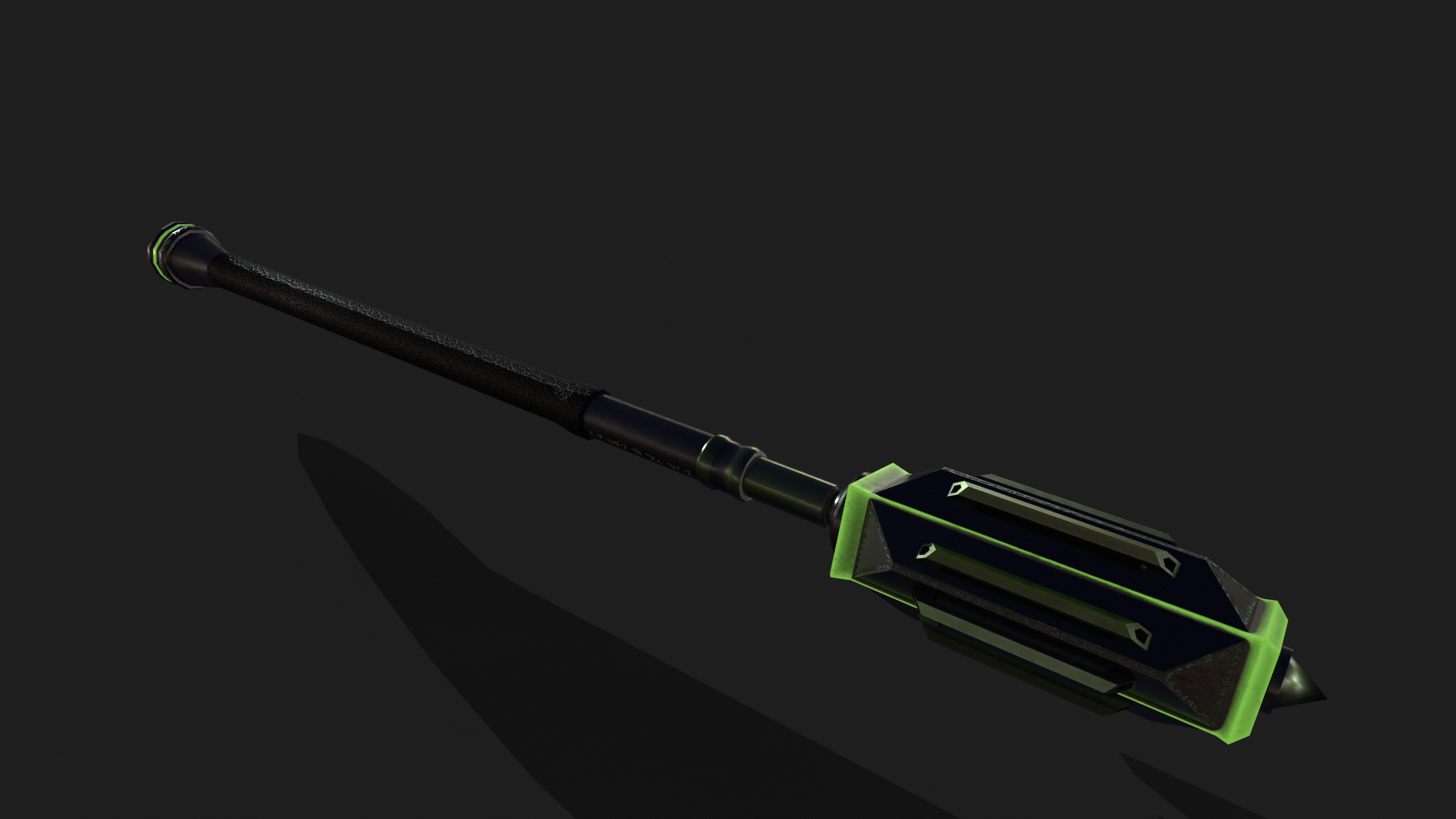 Game Ready necrotic mace Low-poly 3D model_2