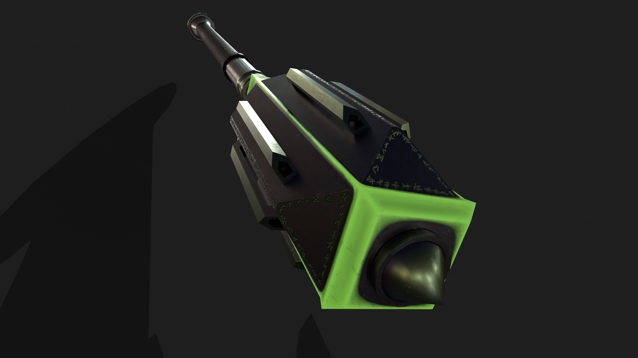 Game Ready necrotic mace Low-poly 3D model_11