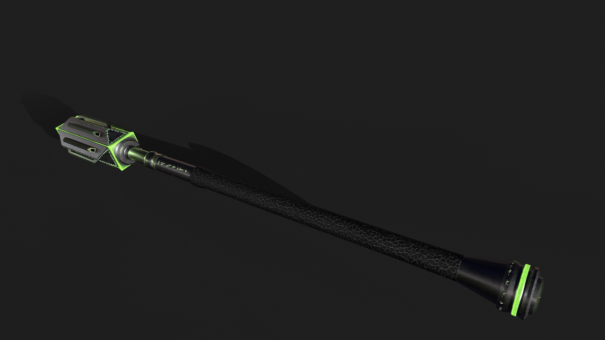 Game Ready necrotic mace Low-poly 3D model_8