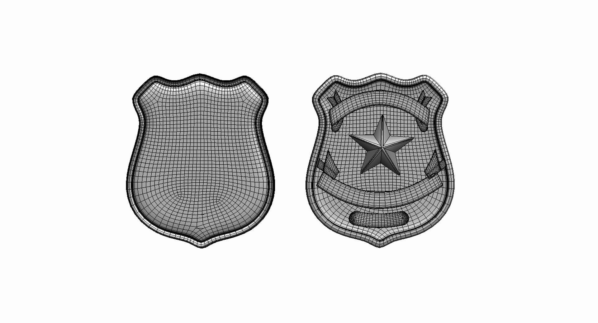 special police badge 3D model_3