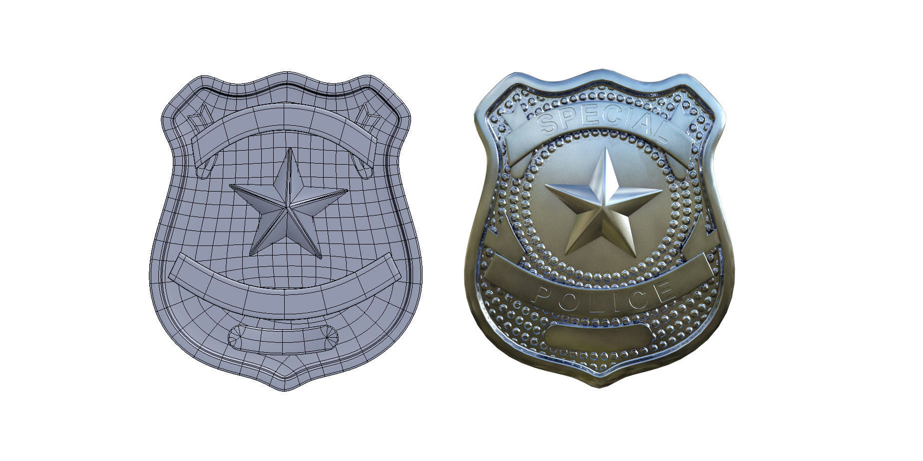 special police badge 3D model_1