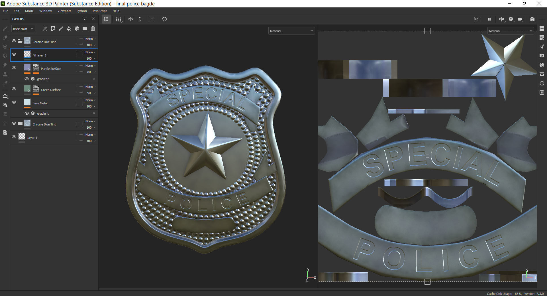 special police badge 3D model_4