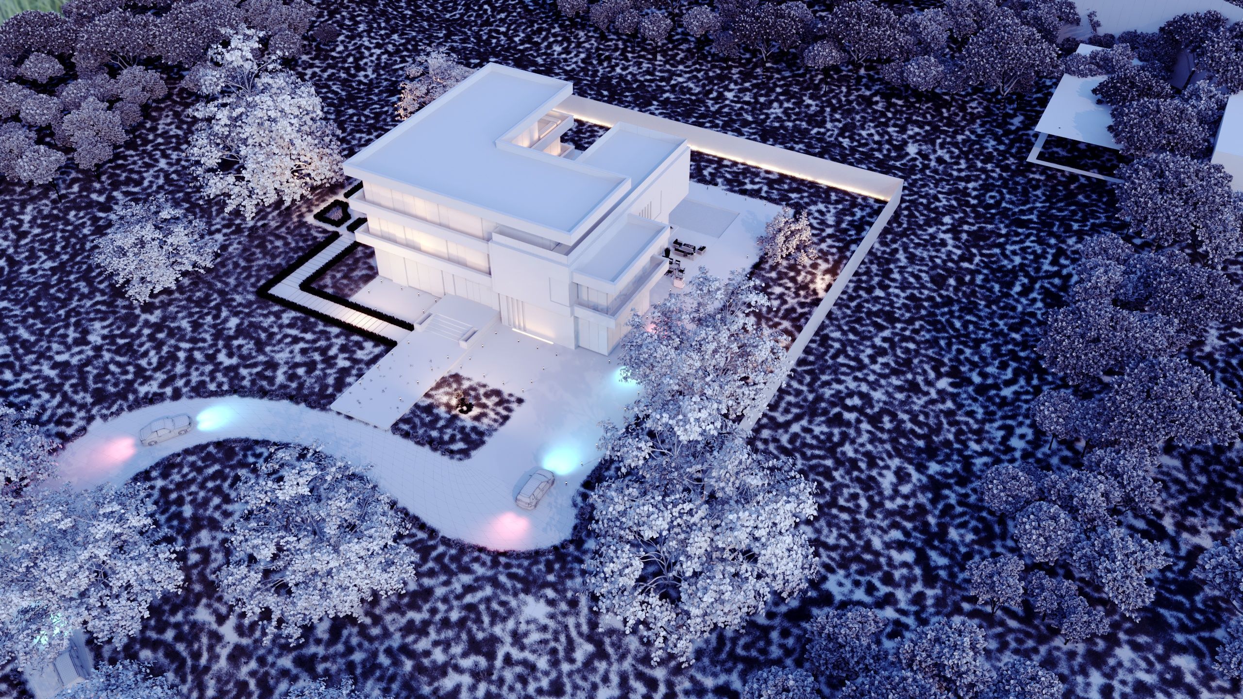 Villa prototype modern house furnished clash free underground 3D model_3