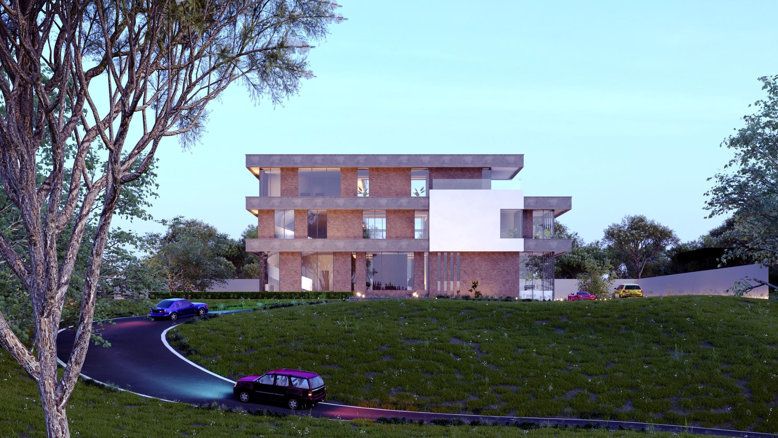 Villa prototype modern house furnished clash free underground 3D model_2