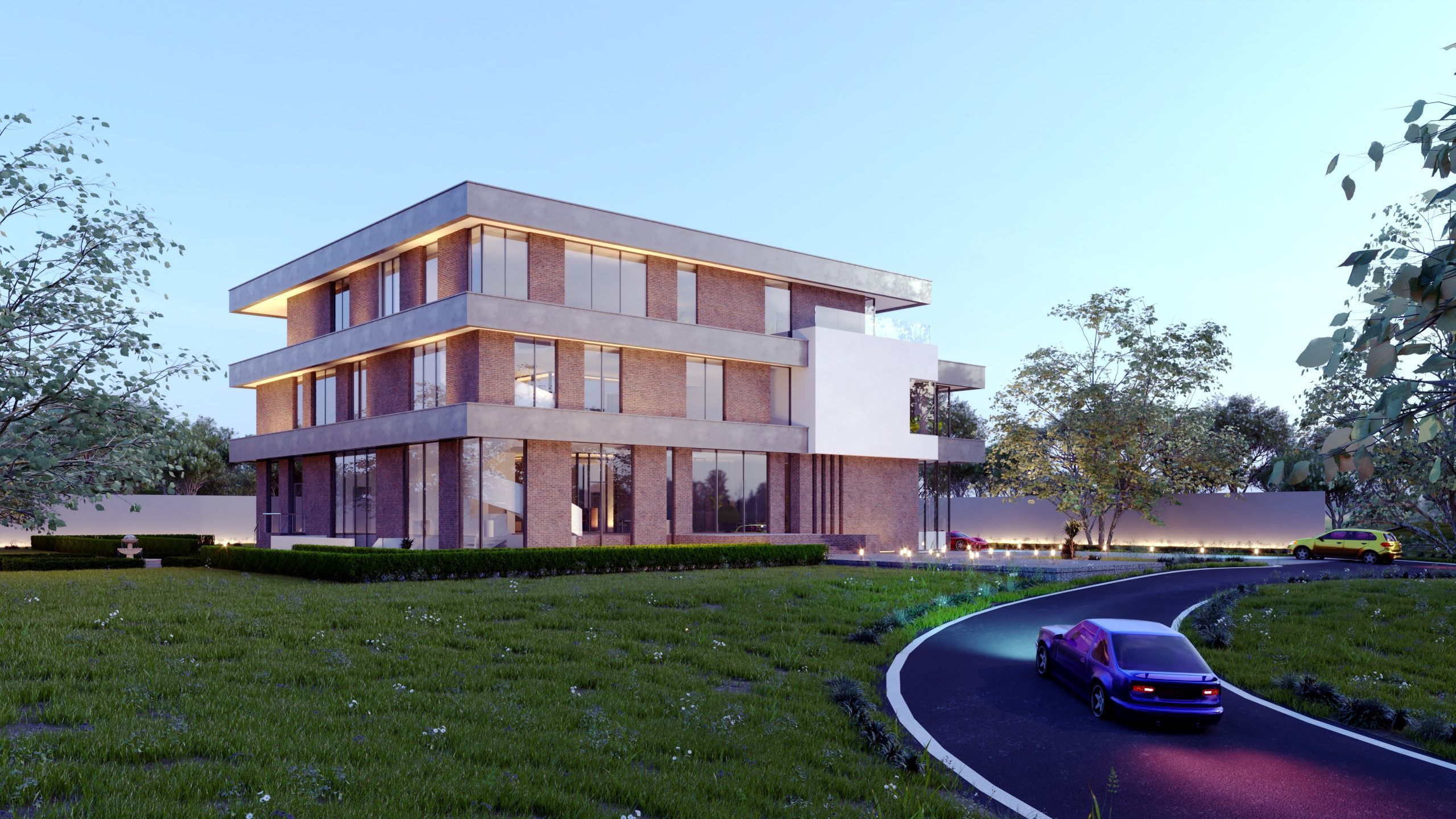 Villa prototype modern house furnished clash free underground 3D model_9