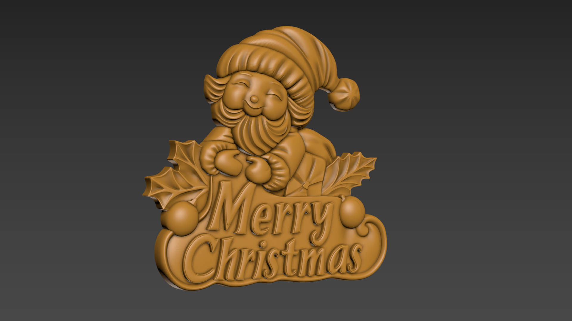 Merry Christmas Santa Claus 3D Relief 3D print model_3