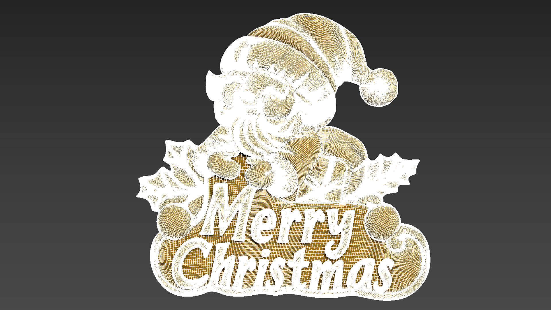Merry Christmas Santa Claus 3D Relief 3D print model_13