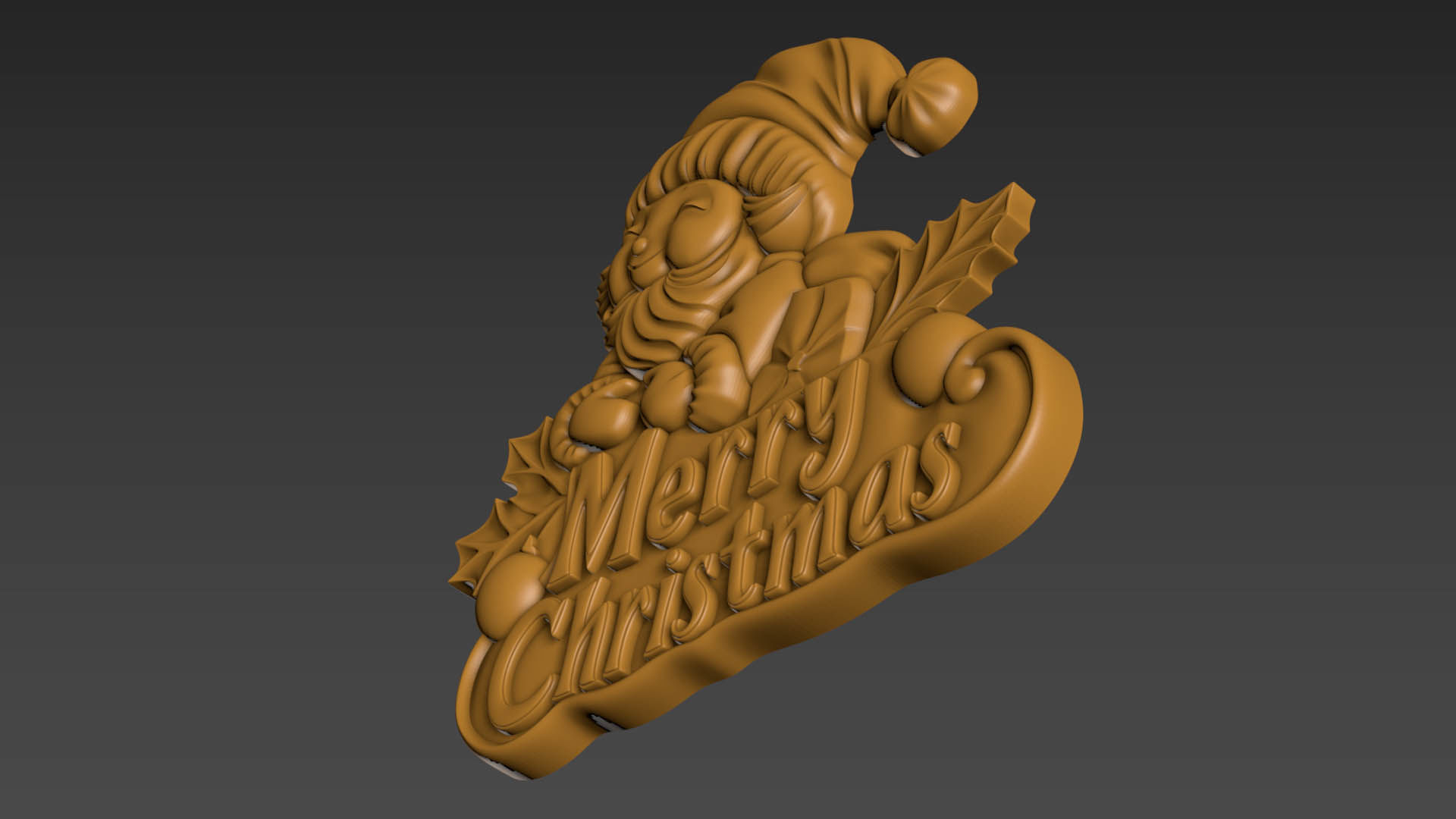Merry Christmas Santa Claus 3D Relief 3D print model_11