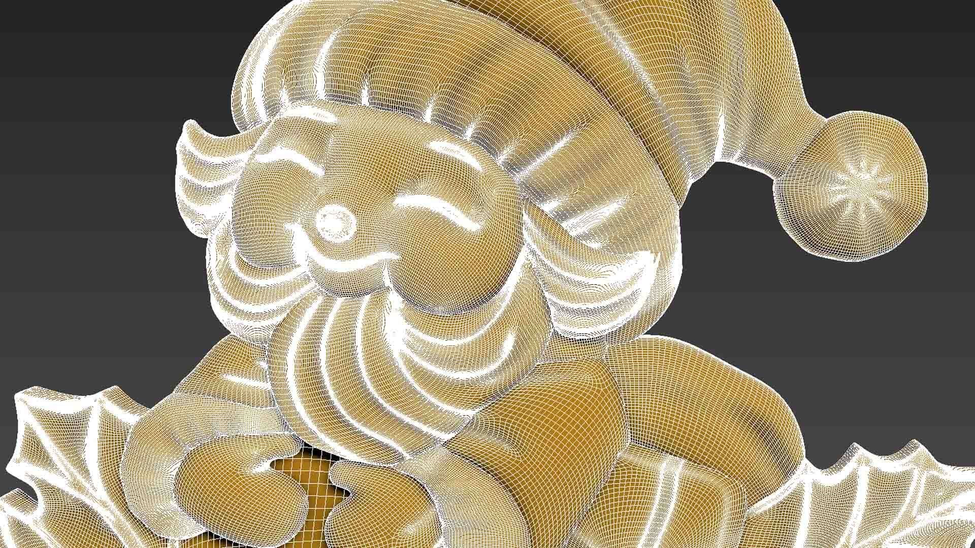 Merry Christmas Santa Claus 3D Relief 3D print model_14