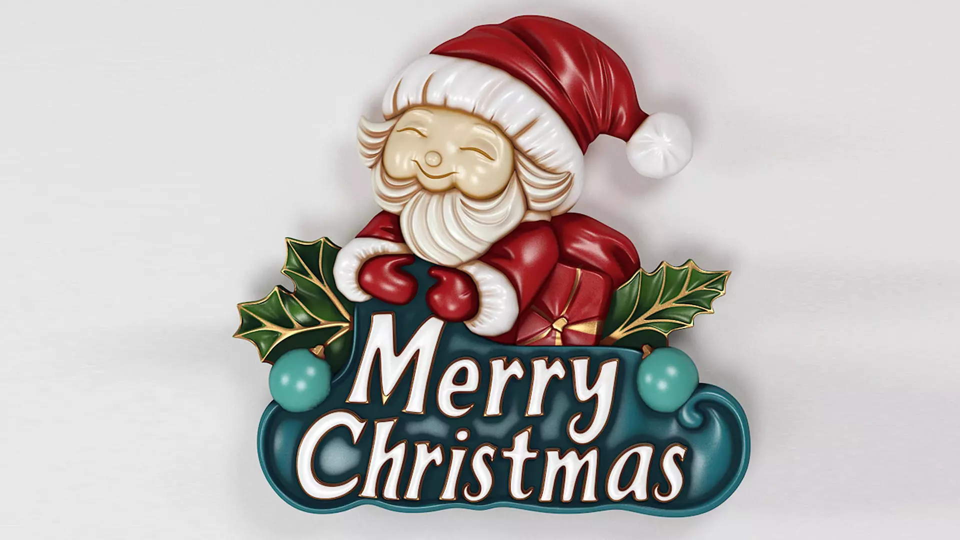 Merry Christmas Santa Claus 3D Relief 3D print model_0