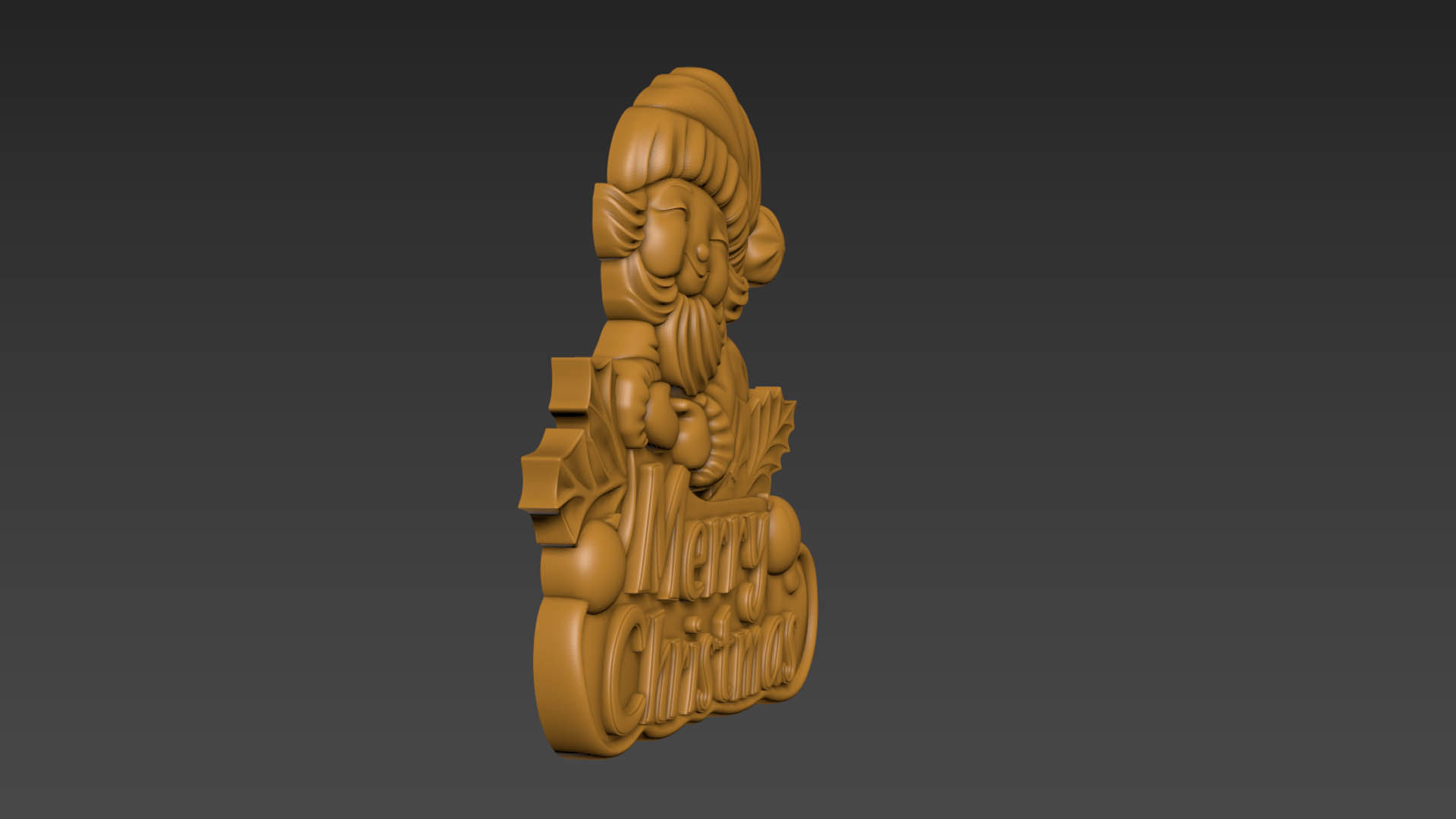 Merry Christmas Santa Claus 3D Relief 3D print model_5