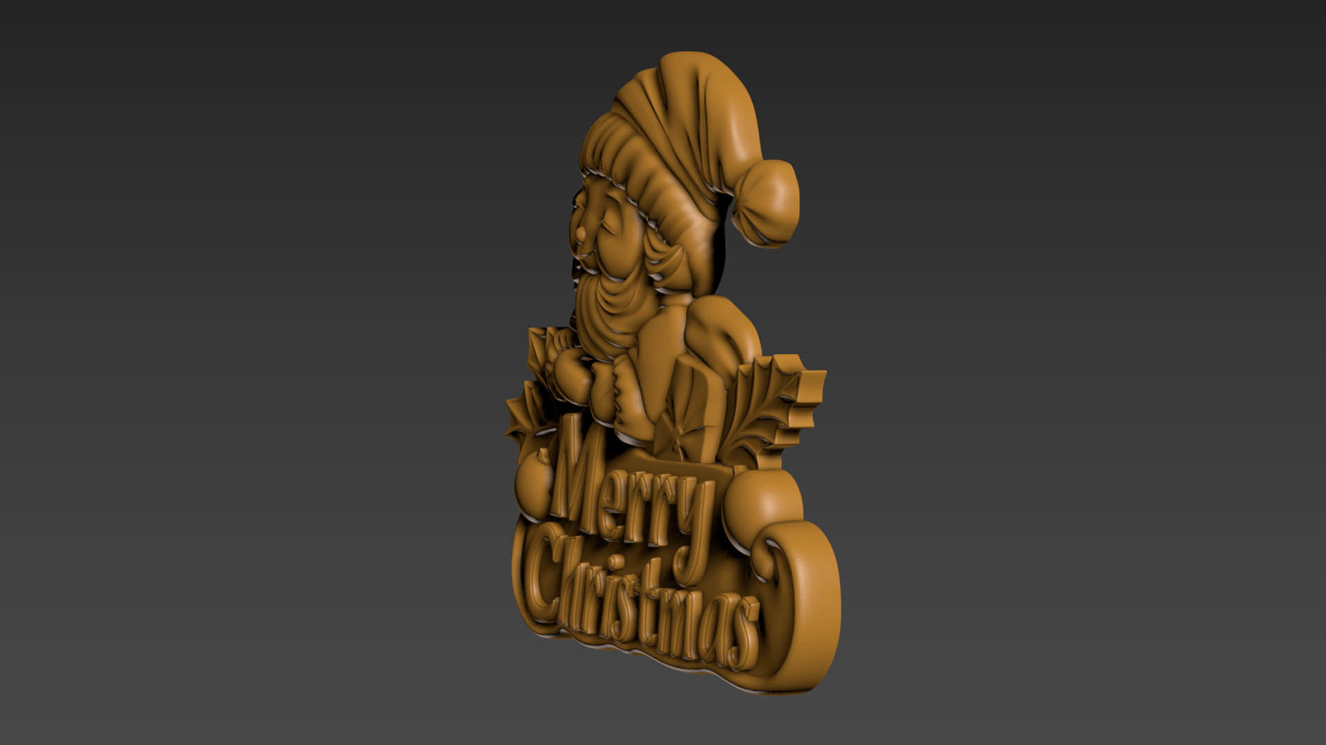 Merry Christmas Santa Claus 3D Relief 3D print model_8