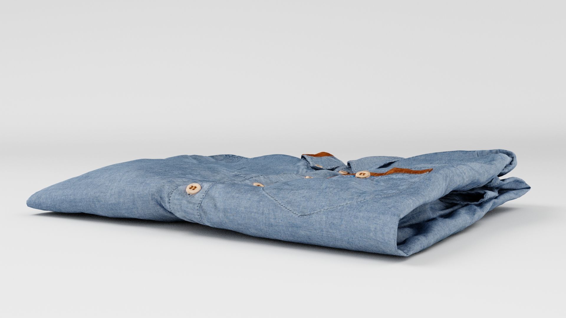 Blue generic folded shirt with business style 3D model_5