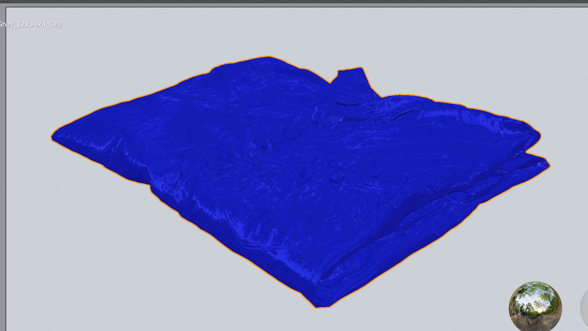 Blue generic folded shirt with business style 3D model_6