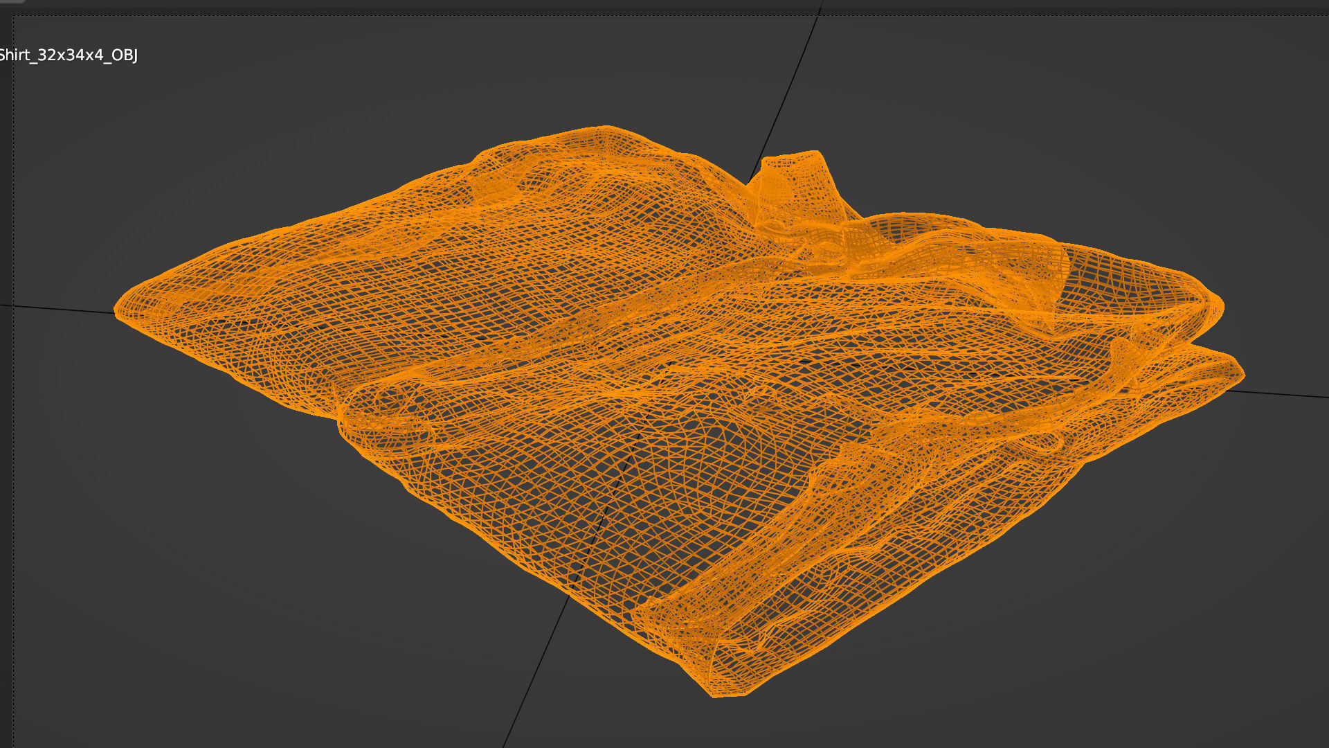 Blue generic folded shirt with business style 3D model_2