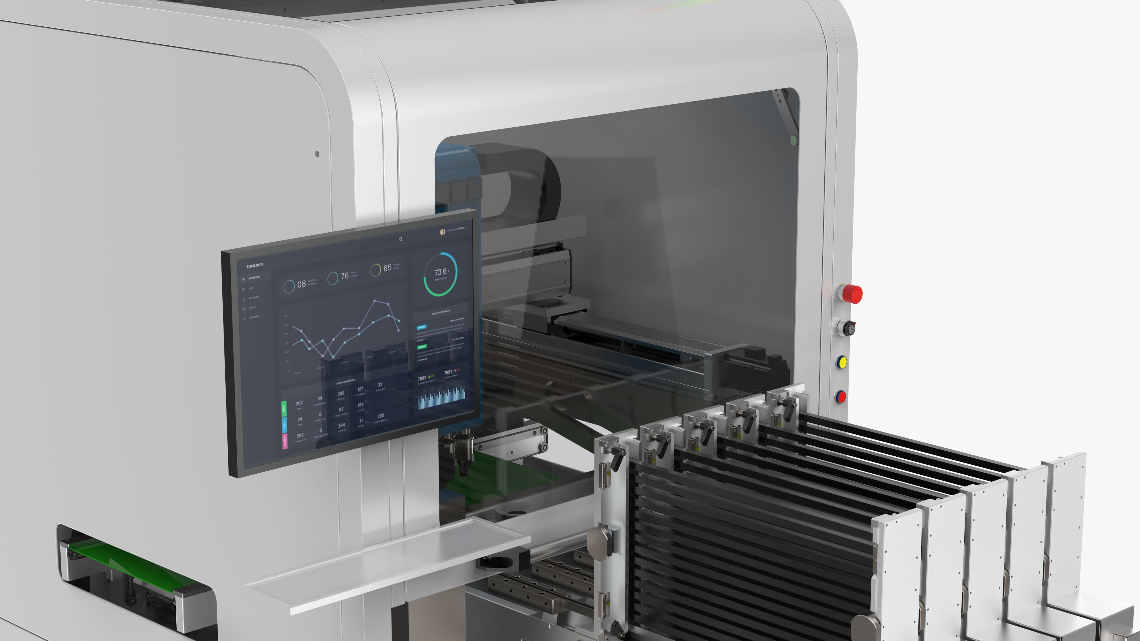 Automatic Special-Shaped Inserting PCB Board Machine 3D model_13