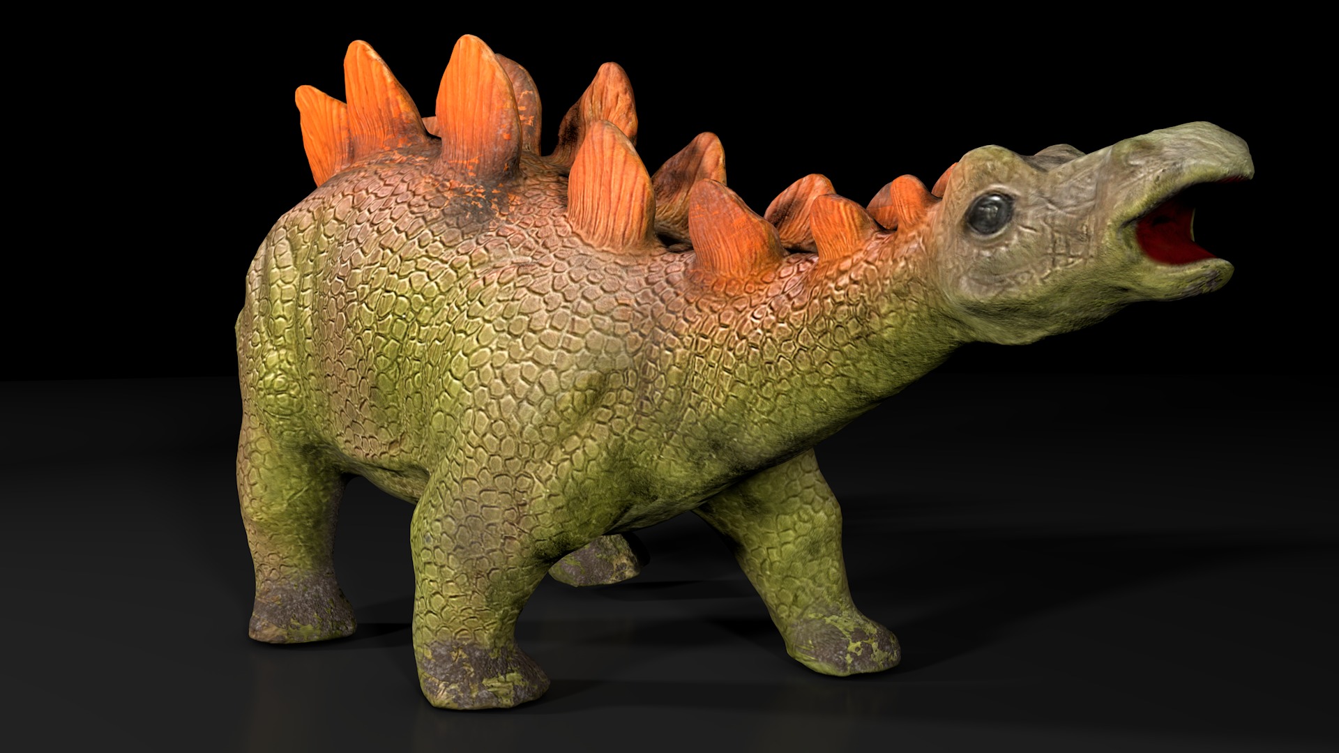 Stegosaurus herbivorous dinosaur Low-poly 3D model_3