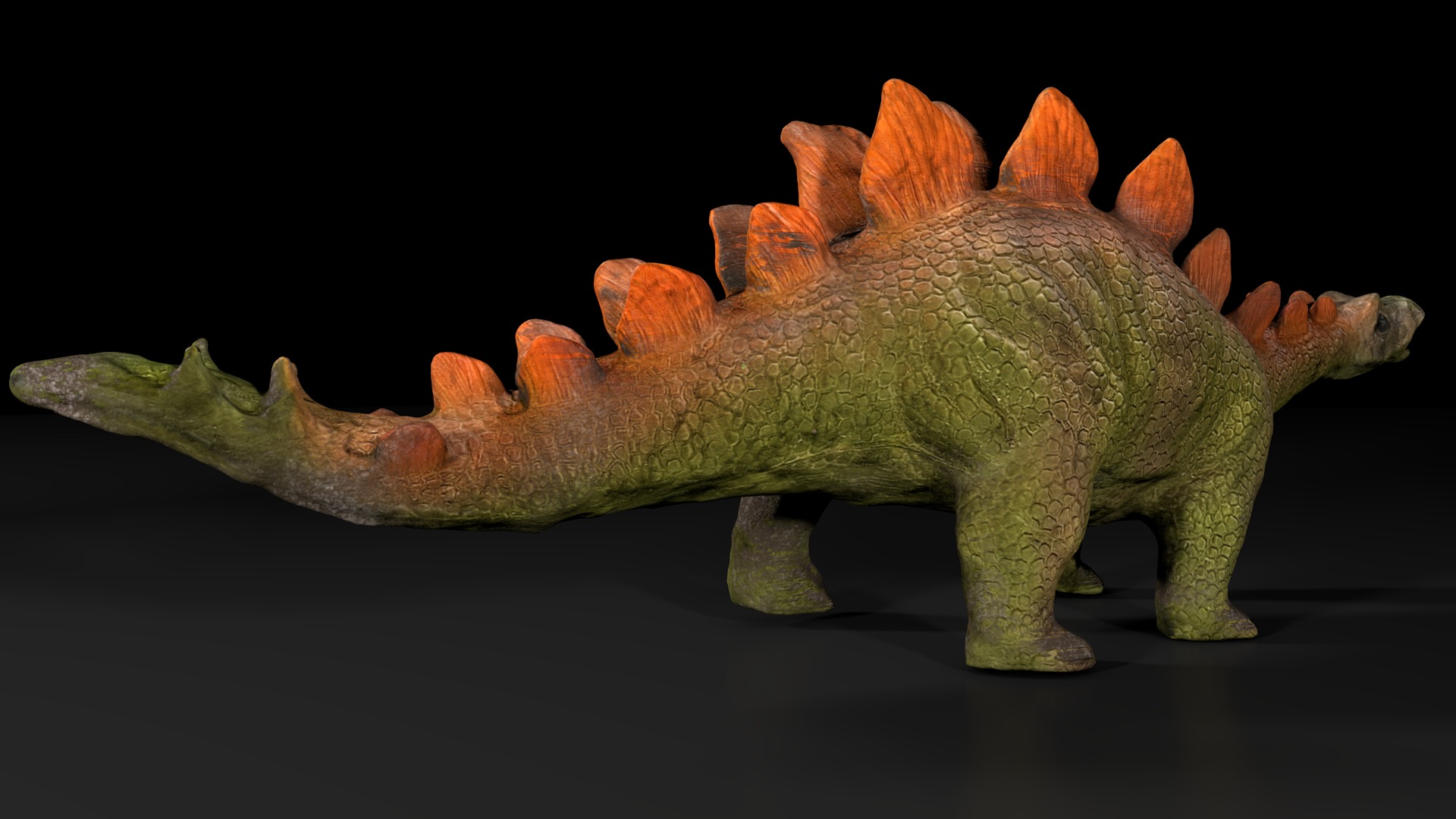 Stegosaurus herbivorous dinosaur Low-poly 3D model_4