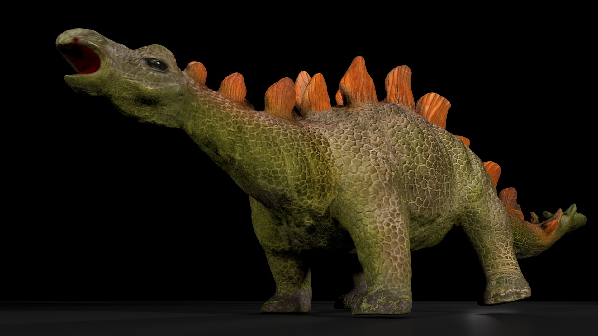 Stegosaurus herbivorous dinosaur Low-poly 3D model_5