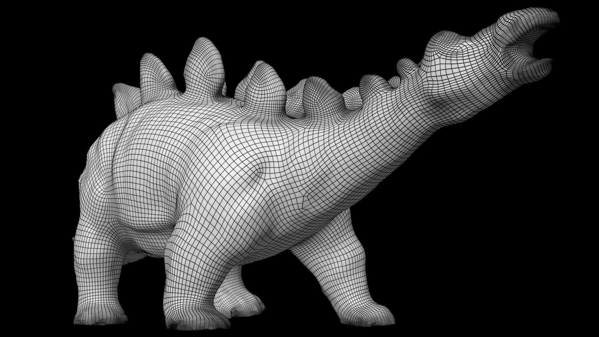 Stegosaurus herbivorous dinosaur Low-poly 3D model_6