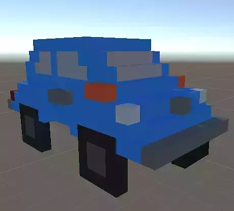 VoxelArt Beetle blue car 