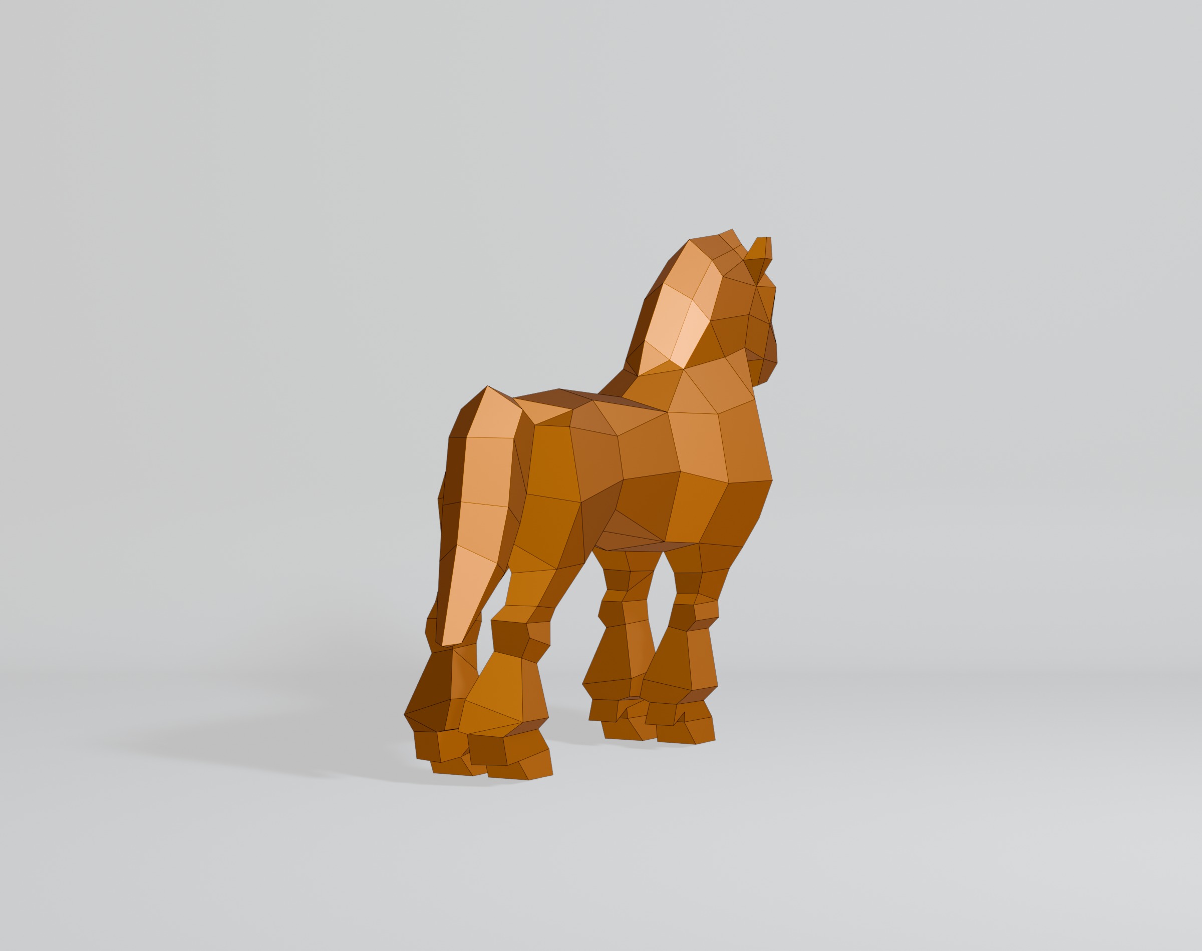 Polygonal Shire Horse 3D model_8