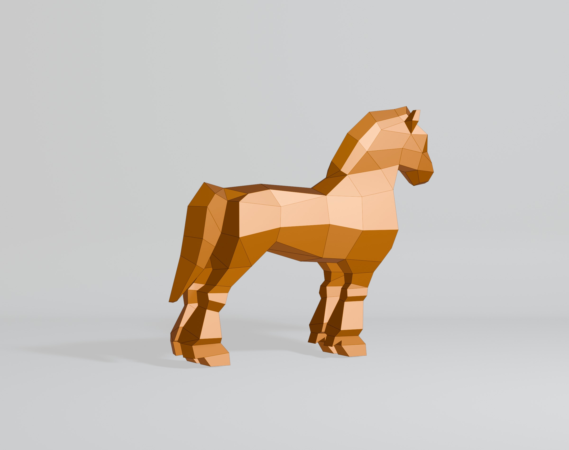 Polygonal Shire Horse 3D model_7