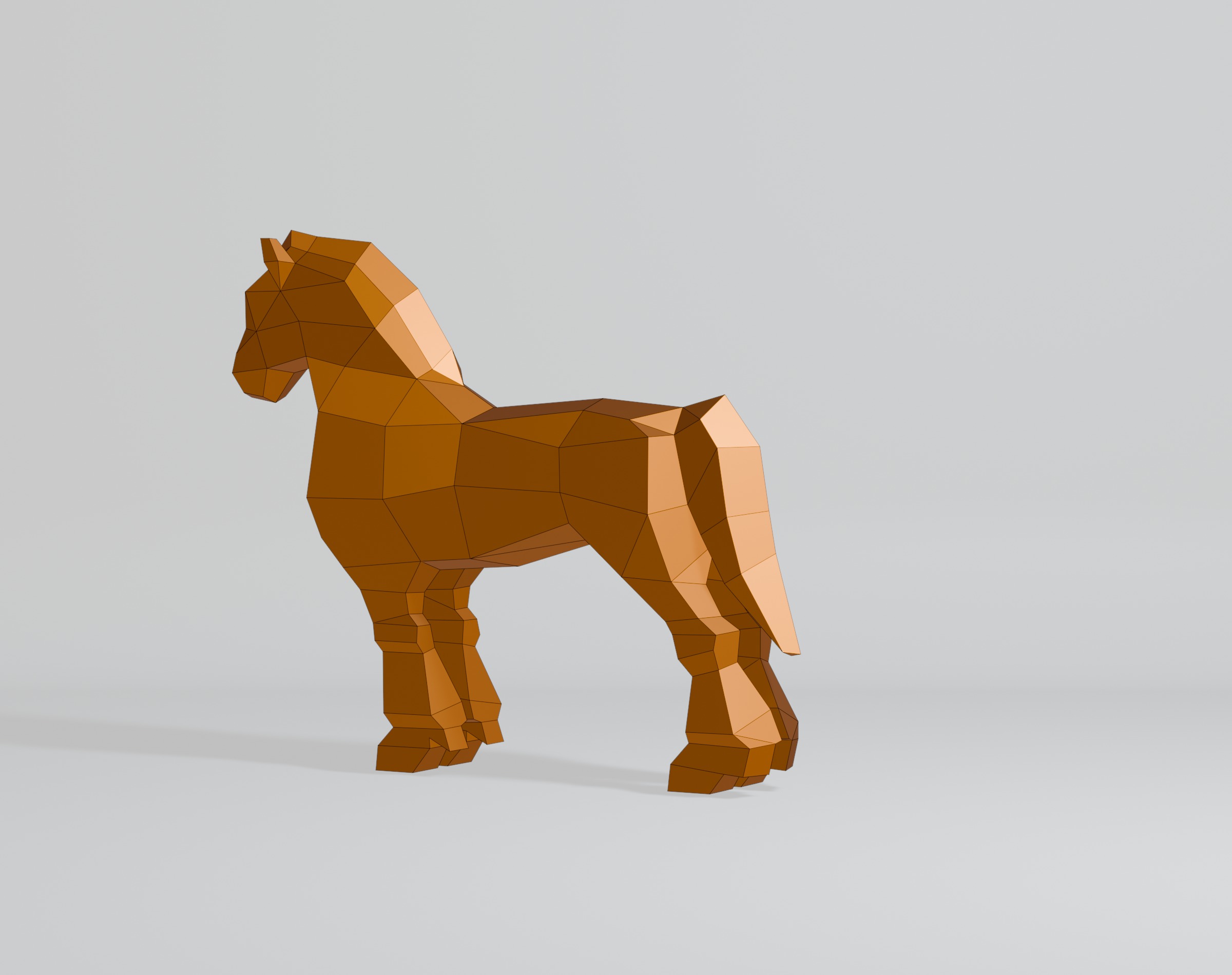 Polygonal Shire Horse 3D model_11