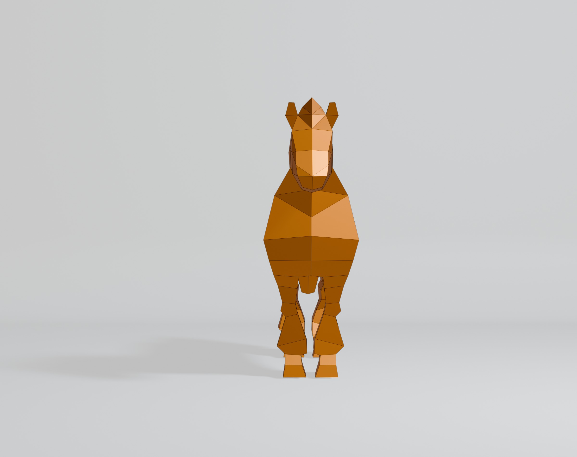 Polygonal Shire Horse 3D model_3
